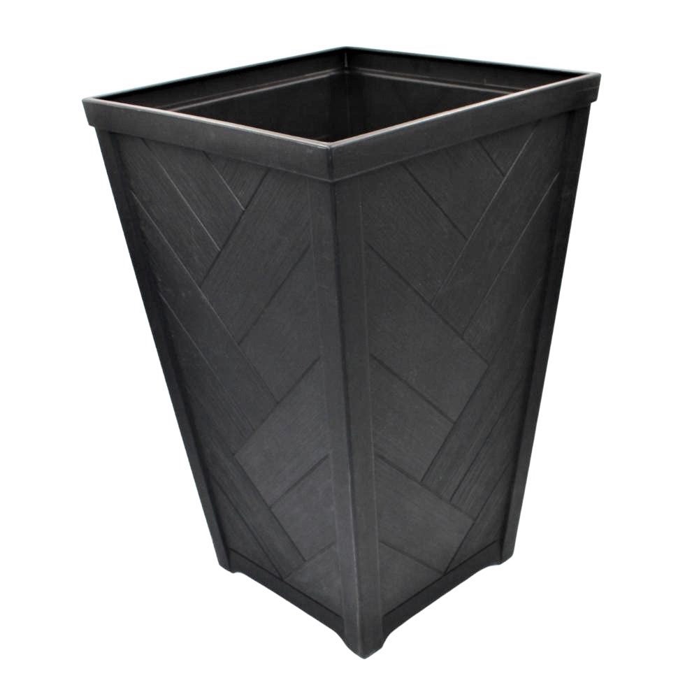 Tesoro 14in x 14in x 22in. 51DB Black Resin pot 