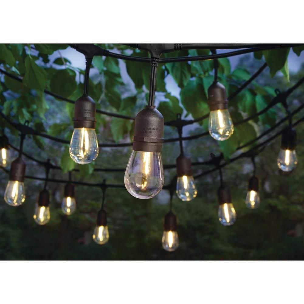 24-Light 48 ft. Plug-in Indoor/Outdoor Edison Plug-in Integrated LED Filament Bulbs Edison String-Light
