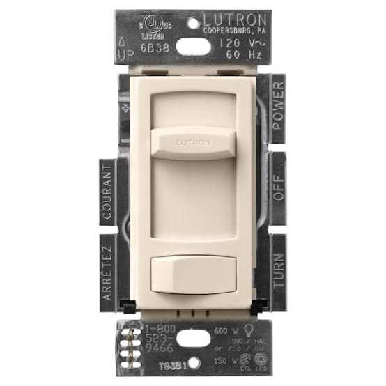 Lutron Skylark Contour 150-Watt Single Pole 3-Way CFL LED Dimmer - Light Almond CTCL-153PDH-LA