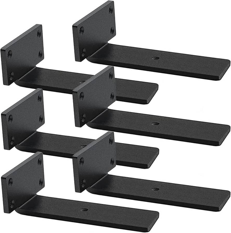 6 in Heavy Duty Floating Shelf Brackets Hardware (6-Pack)