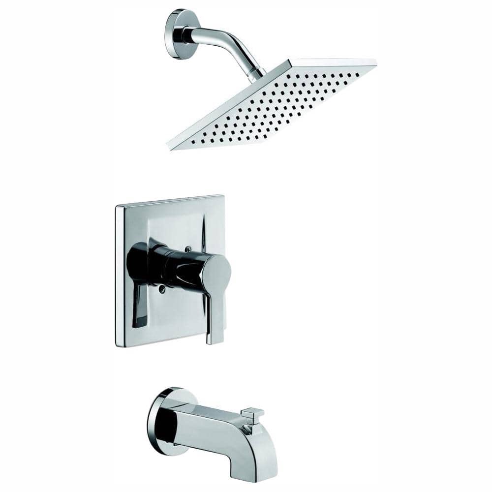 Modern Single-Handle 1-Spray Tub and Shower Faucet 1.8 GPM in Chrome
