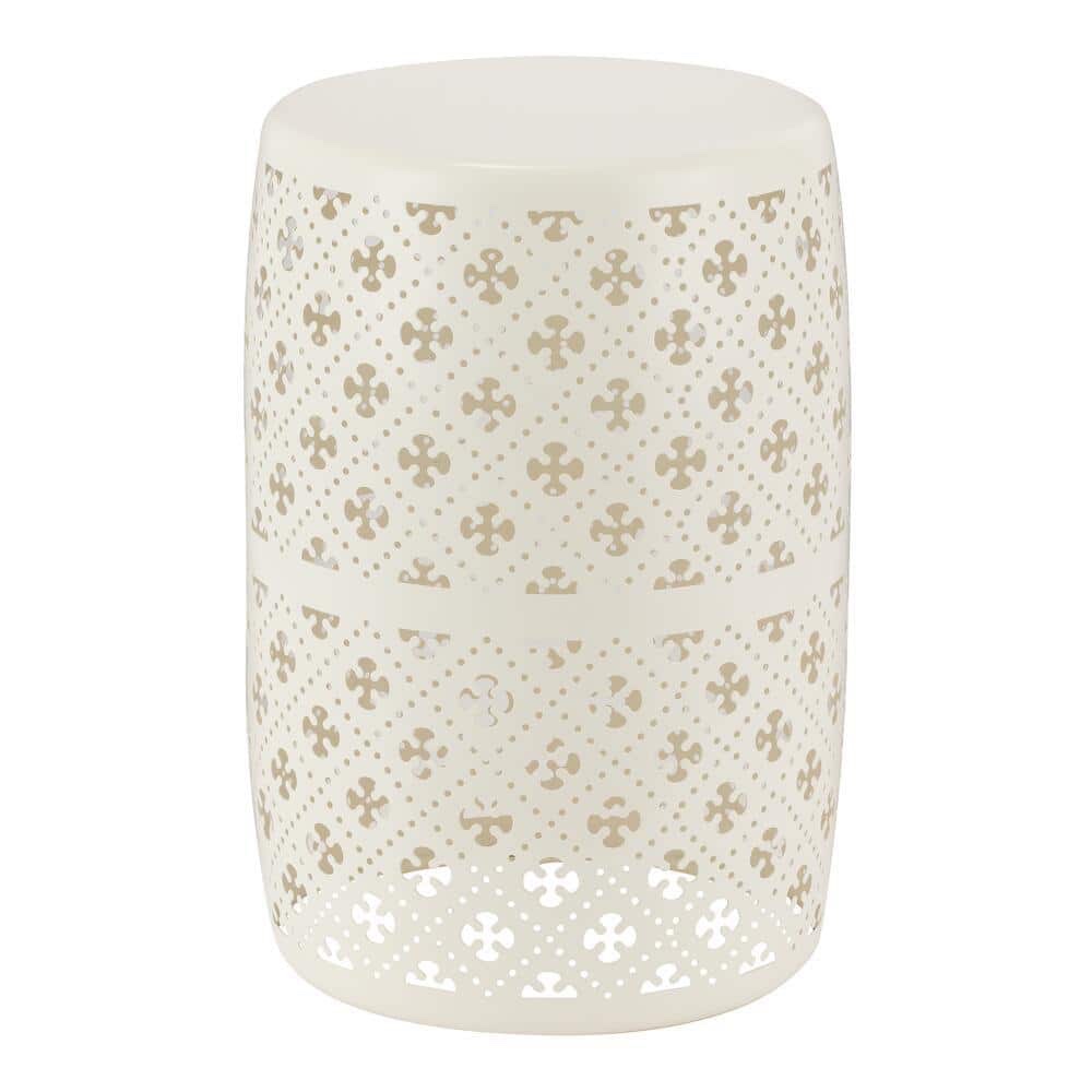 Chalk Metal Outdoor Patio Stool 