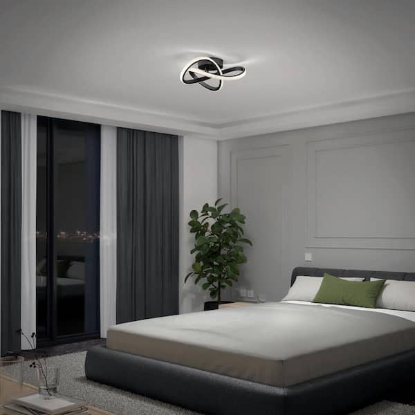 Artika Morgan 13 in. 1 Light Black 5CCT Integrated Selectable LED Flush Mount Ceiling Light