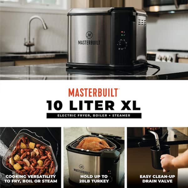 Masterbuilt 10 Liter XL Electric Fryer  Boiler  Steamer in Silver