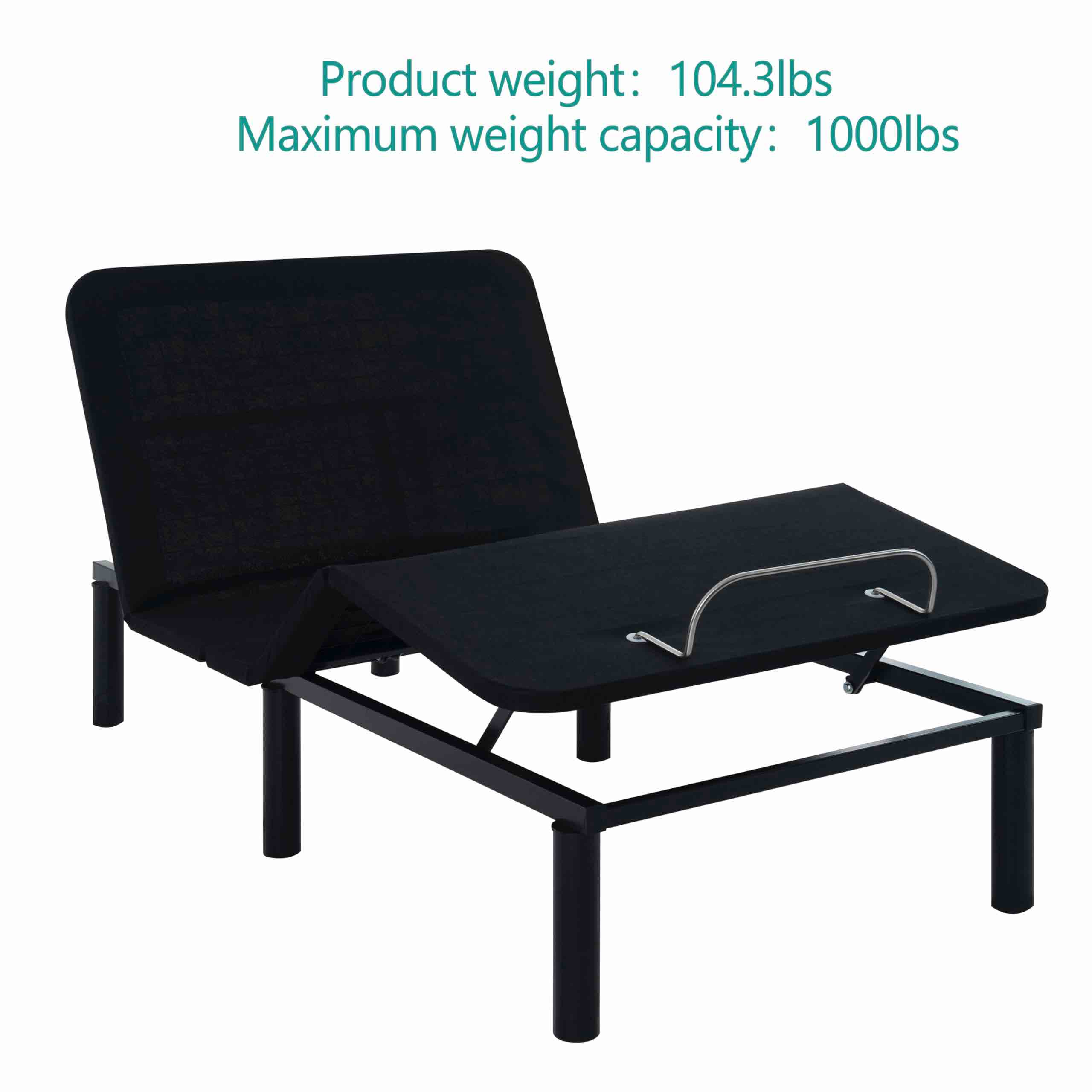 Naomi Home Twin XL Adjustable Bed Frame, Metal, Black, 7 Positions, Wireless Remote, Easy Assembly - Enhanced Comfort & Stylish Design