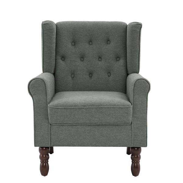 Orvale Button Tufted Upholstered Wingback Armchair