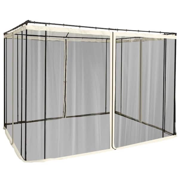 Net only. Replacement Mesh Mosquito Netting Screen Walls for 10 ft. x 10 ft. Patio Gazebo, 4-Panel Sidewalls with Zippers