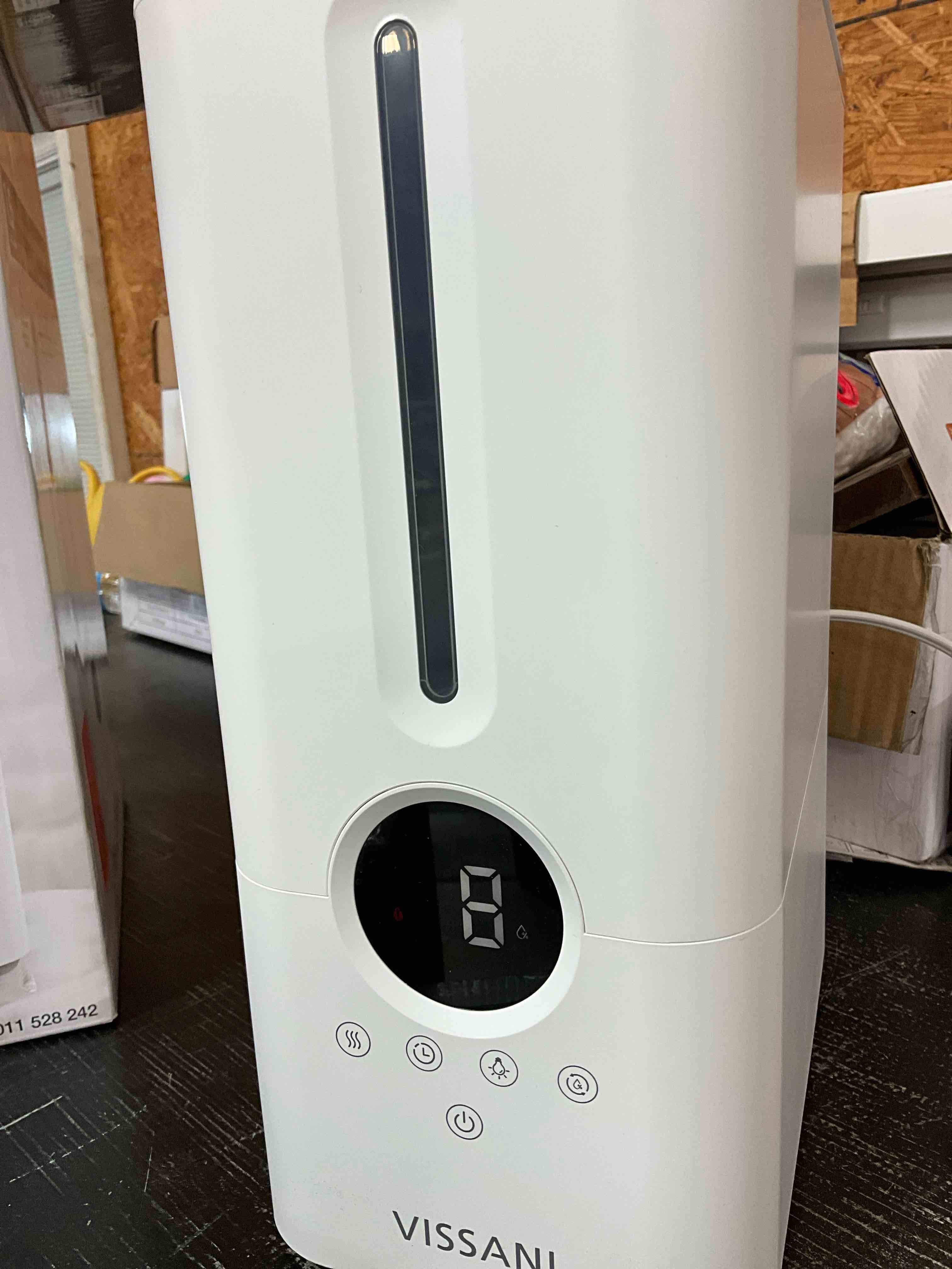 Condition photo showing Good Condition for Missing Remote. 1.5 Gal. Ultrasonic Humidifier 360° Turning Dual Nozzle Cool Mist for Medium Room in White
