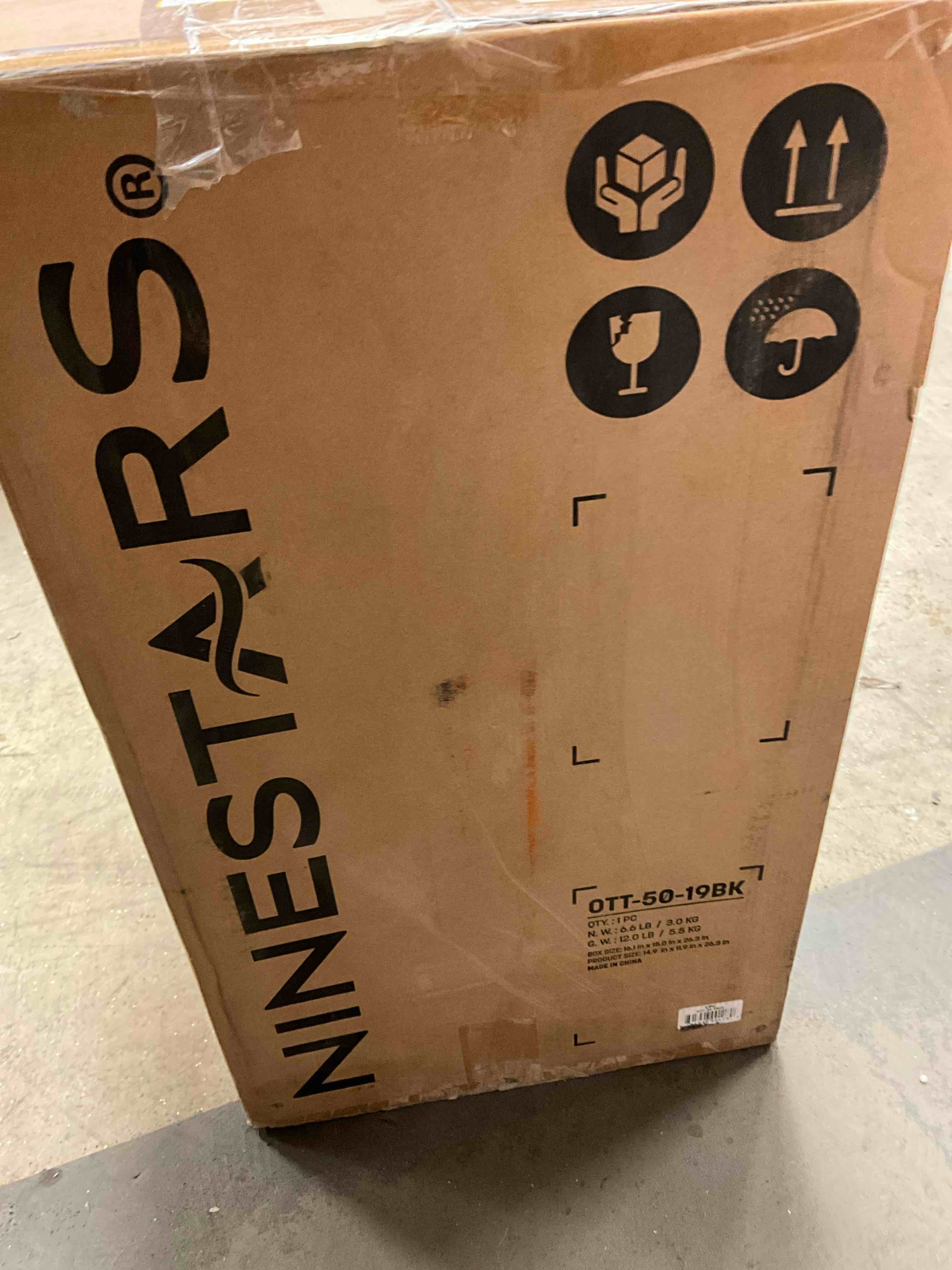 Condition photo showing New/Like New for Nine Stars 13.2-Gal. Stainless Steel Open Top Trash Can - Black