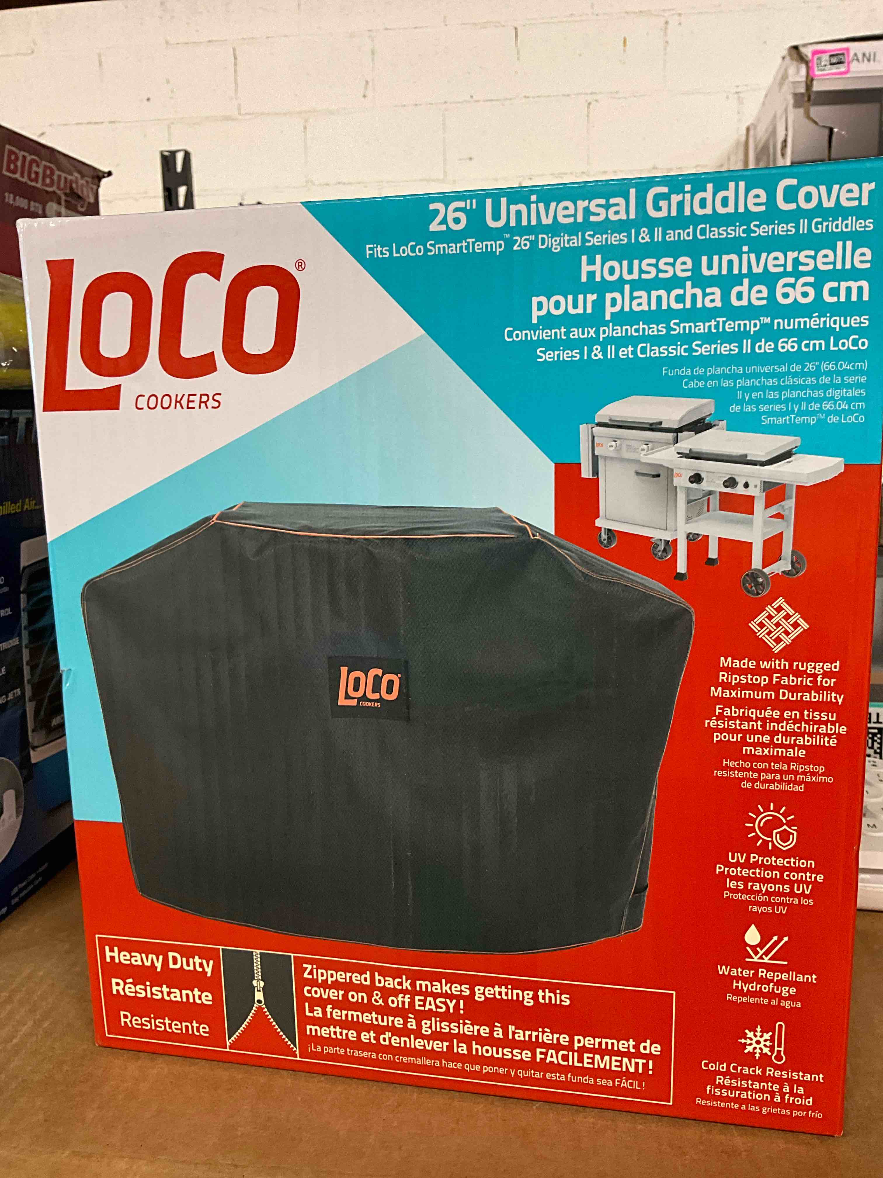 Condition photo showing New/Like New for LoCo Cookers Universal Grill Cover for Outdoor BBQ Tabletop, w/ SmartTemp, 26 Inch, Black