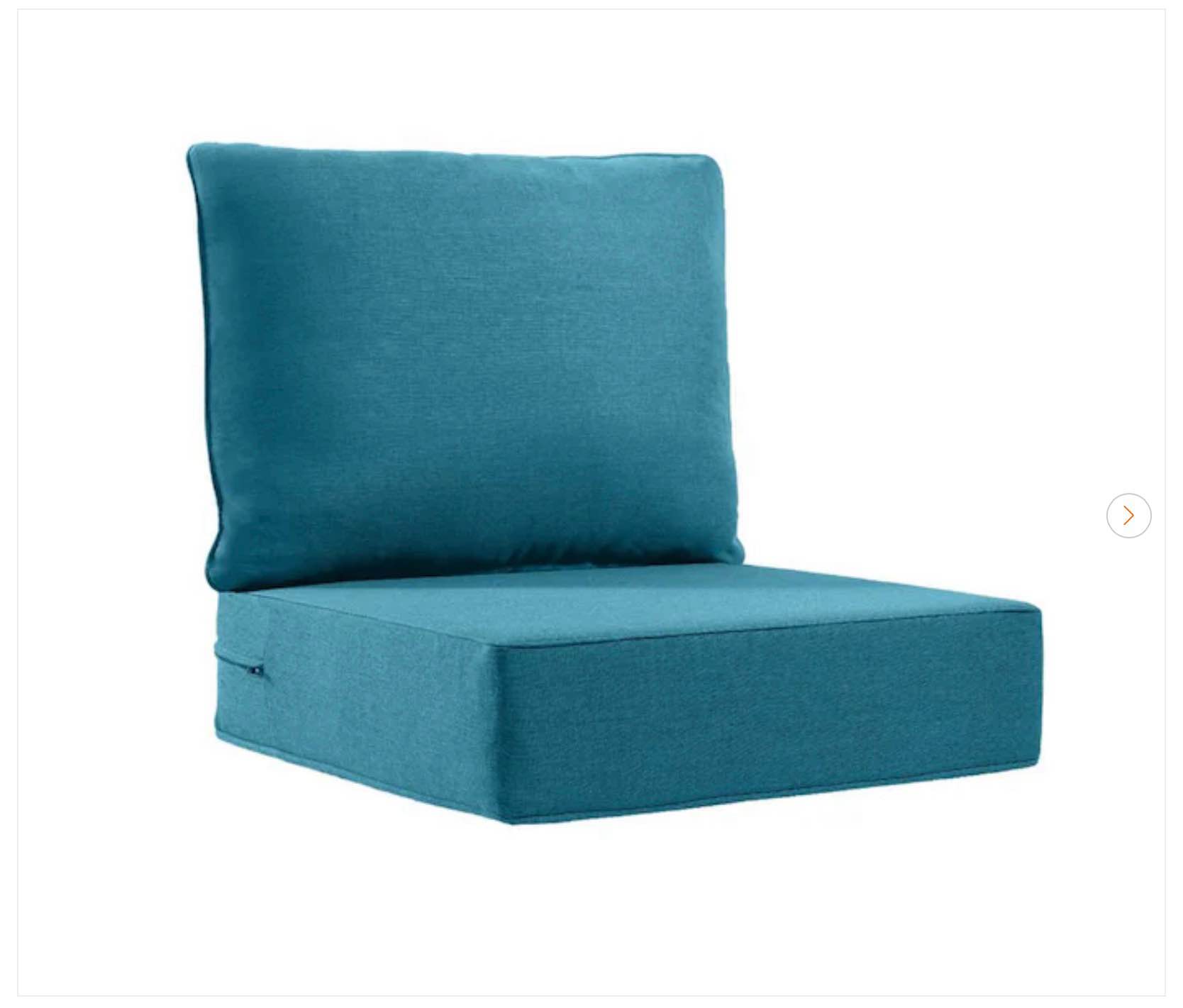Carolina 24 in. x 24 in. x 6 in. Olefin 2-Piece Deep Seating Outdoor Lounge Chair Sofa Cushion in Peacock Blue
