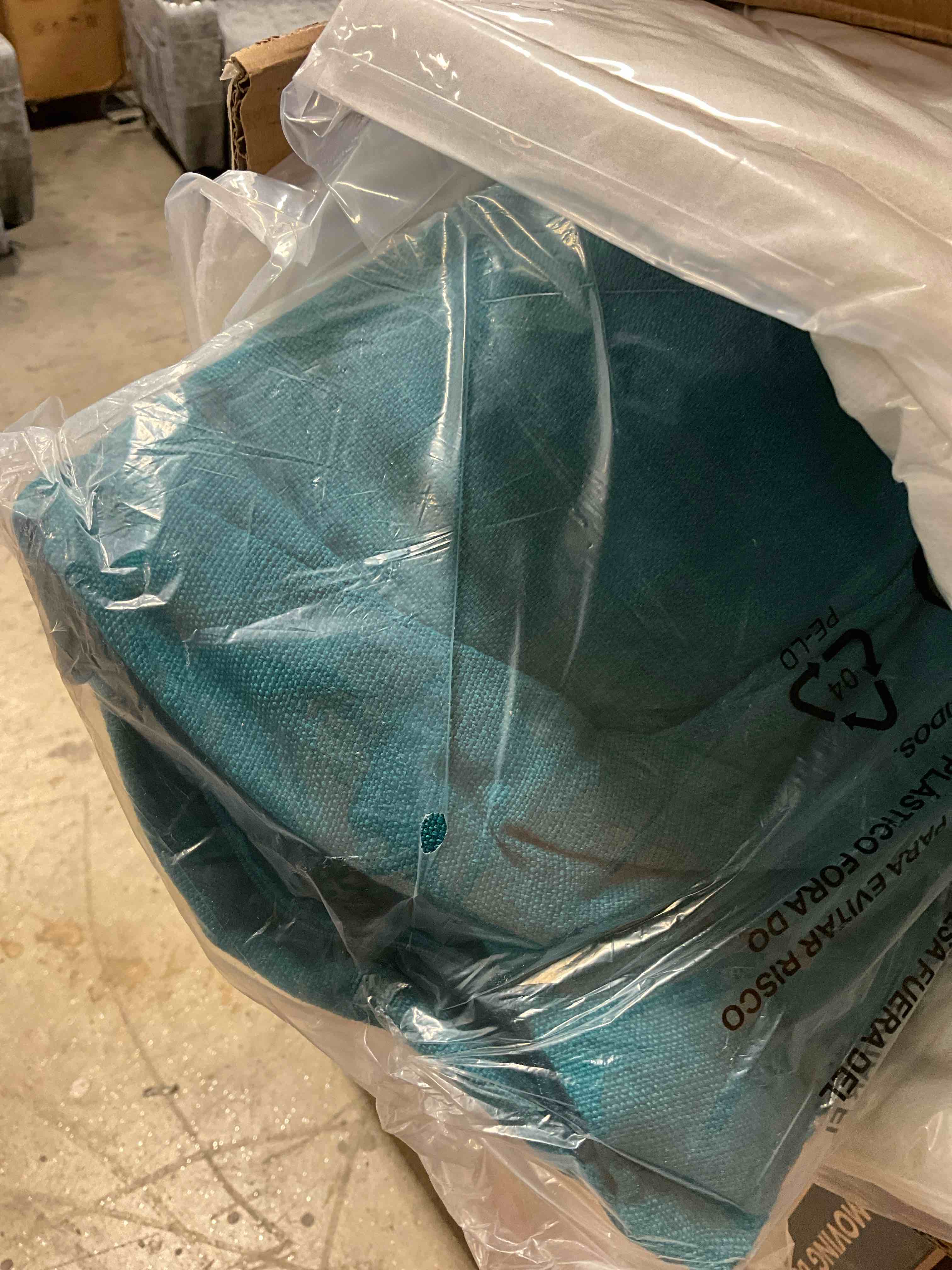 Condition photo showing New/Like New for Carolina 24 in. x 24 in. x 6 in. Olefin 2-Piece Deep Seating Outdoor Lounge Chair Sofa Cushion in Peacock Blue