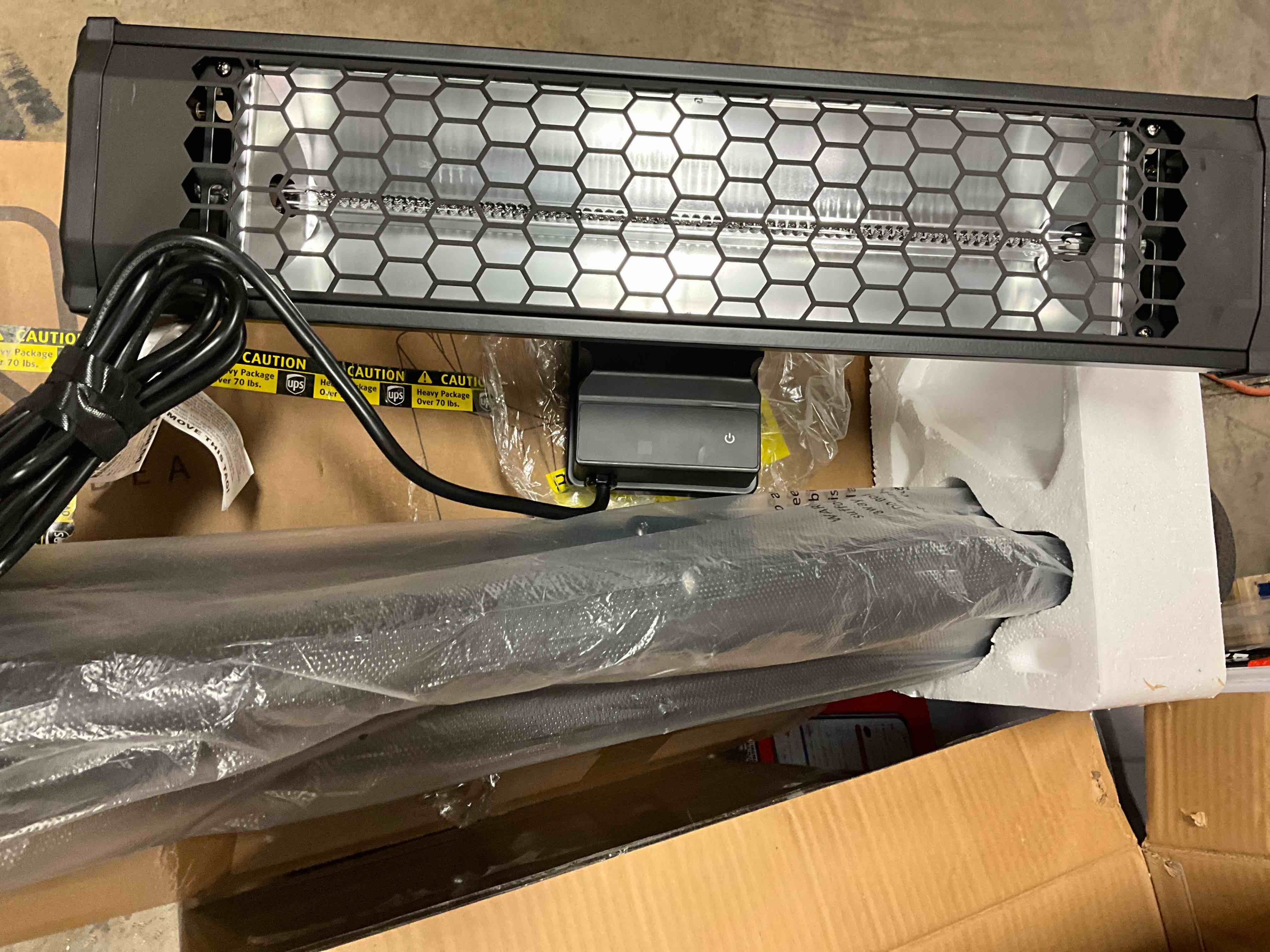 Condition photo showing New/Like New for Working Condition Verified. Tradesman 1500-Watt Electric Indoor/Outdoor Quartz Infrared Portable Space Heater w/Tripod Wall and Ceiling Mount, Black