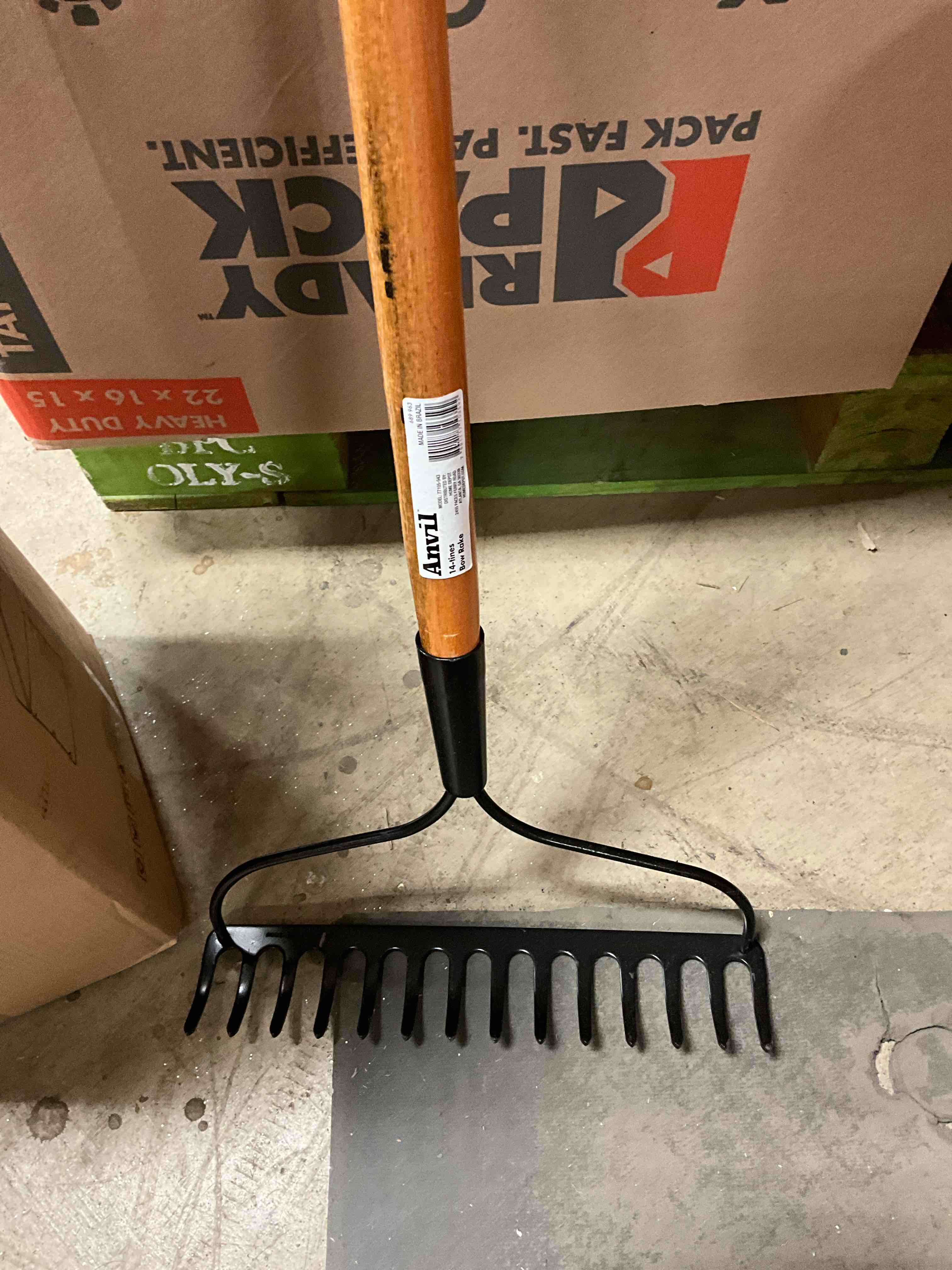 Condition photo showing New/Like New for 47 in. L Wood Handle 14-Tines Garden Bow Rake