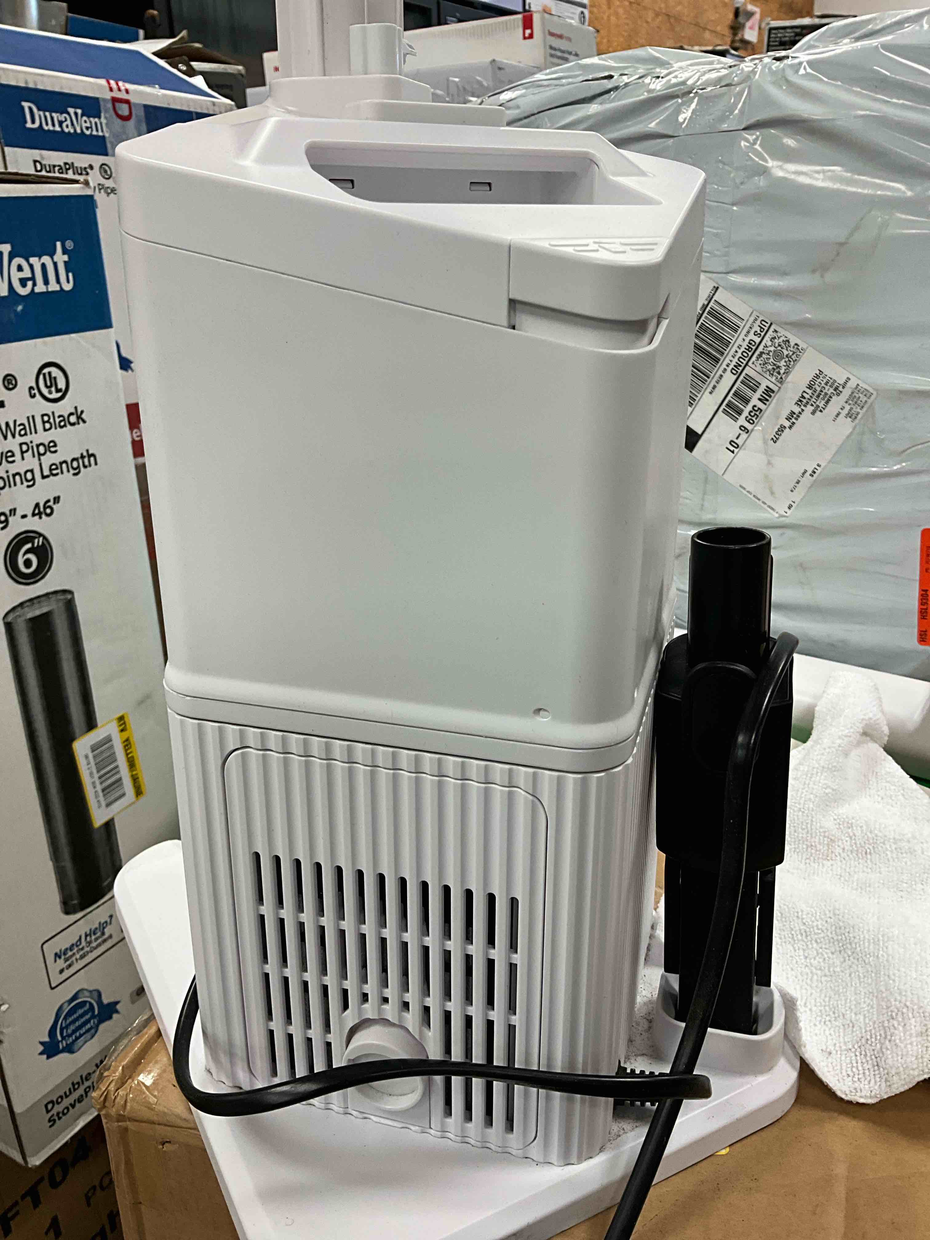 Condition photo showing Good Condition for Previously Owned. Working Condition Verified. Missing Flex Wand and pet tool. Shark Clean & Empty Cordless Stick Vacuum – Lightweight Cordless with HEPA Filter, Portable, Rechargeable, Auto-Empty System, Stick Vacuum for Pet Hair, Carpets & Hardfloor, White, BU3521 Clean & Empty (Basic)