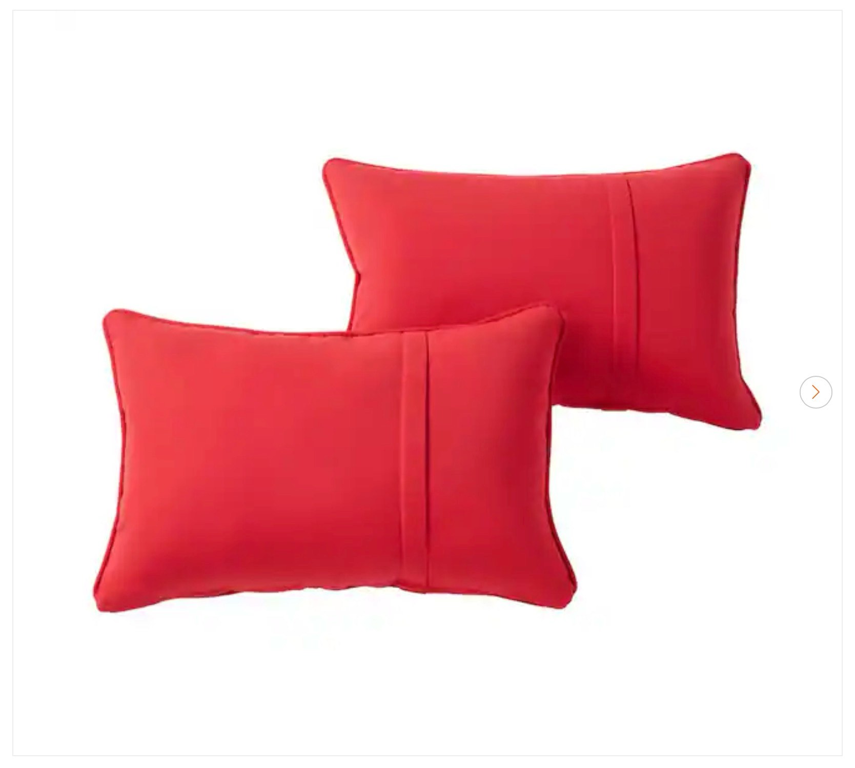 sunbrella canvas jockey red rectangle outdoor throw pillow with pleat (2-pack)