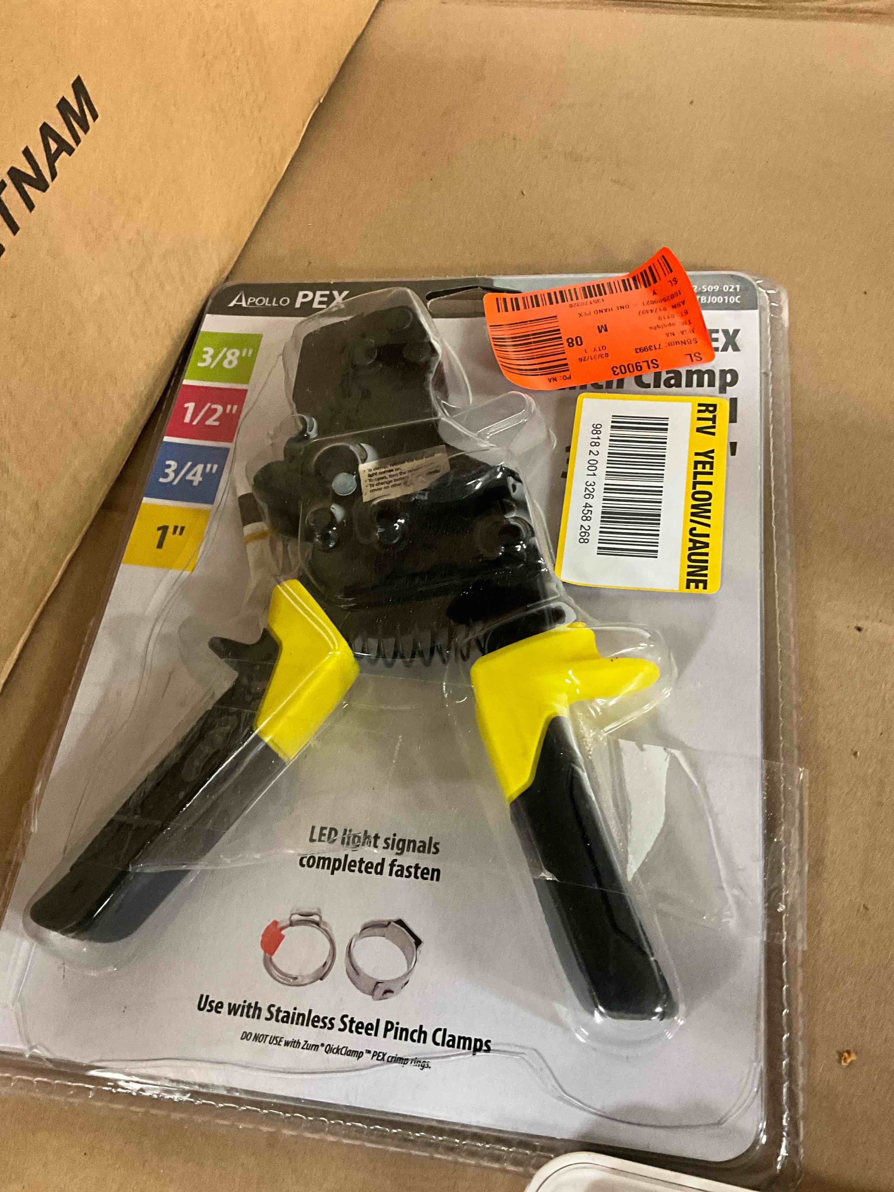 Condition photo showing New/Like New for conbraco apollo pex 69ptbj0010c 3/8-inch - 1-inch one hand cinch clamp tool,black