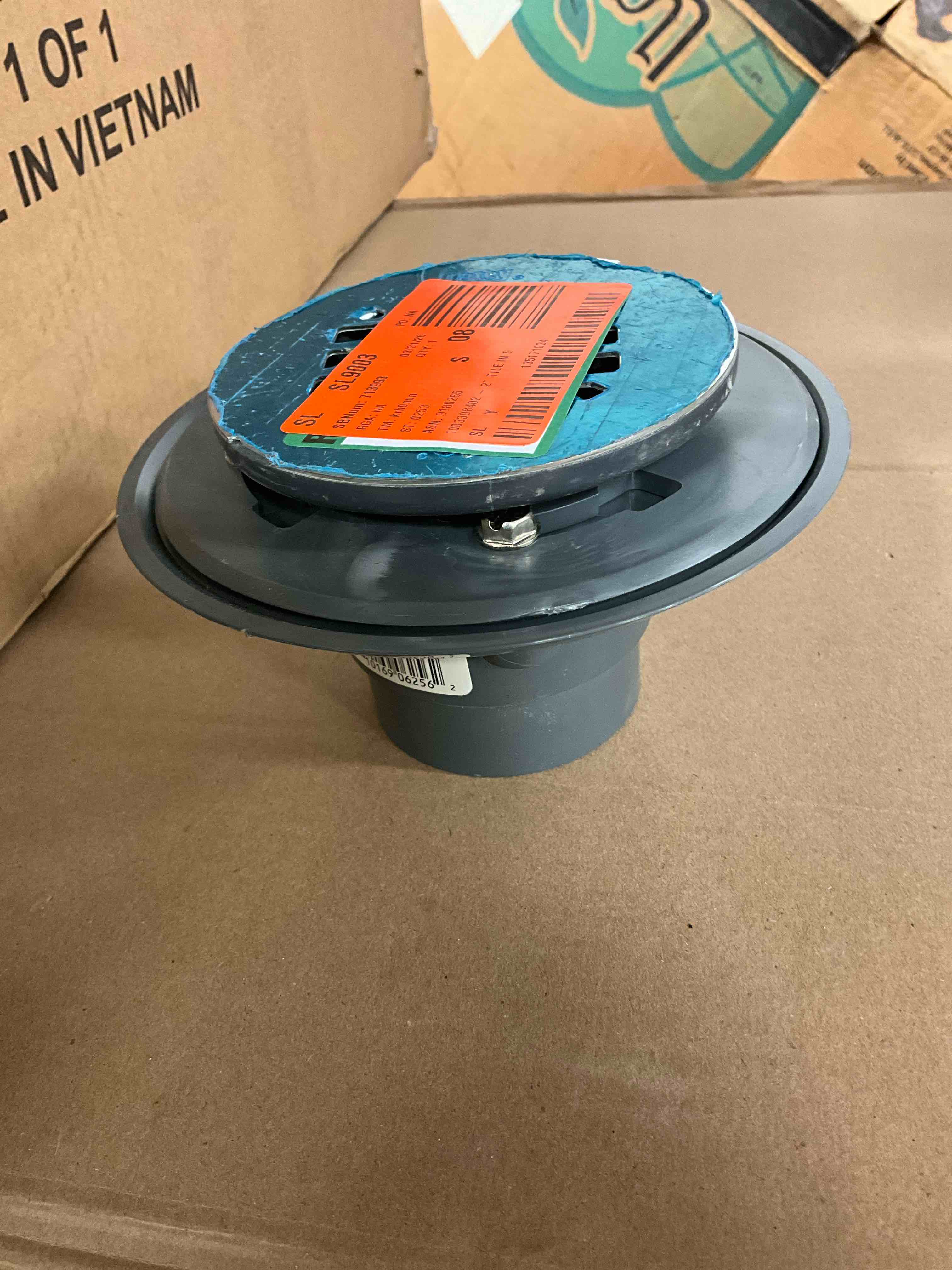 Condition photo showing New/Like New for 2 in. to 3 in. pvc low profile drain with stainless steel strainer