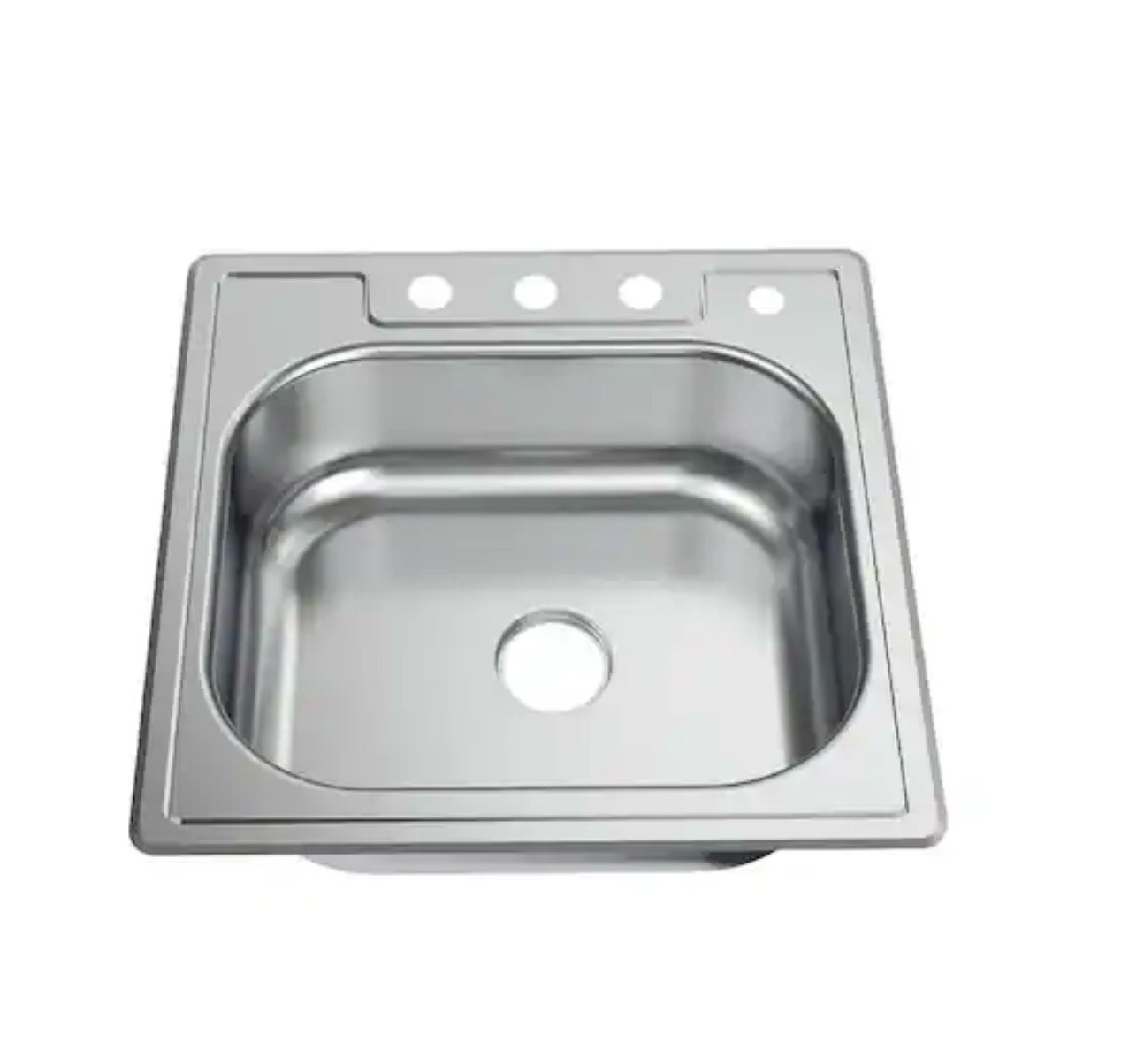 25 in. Drop-in Single Bowl 22 Gauge Stainless Steel Kitchen Sink