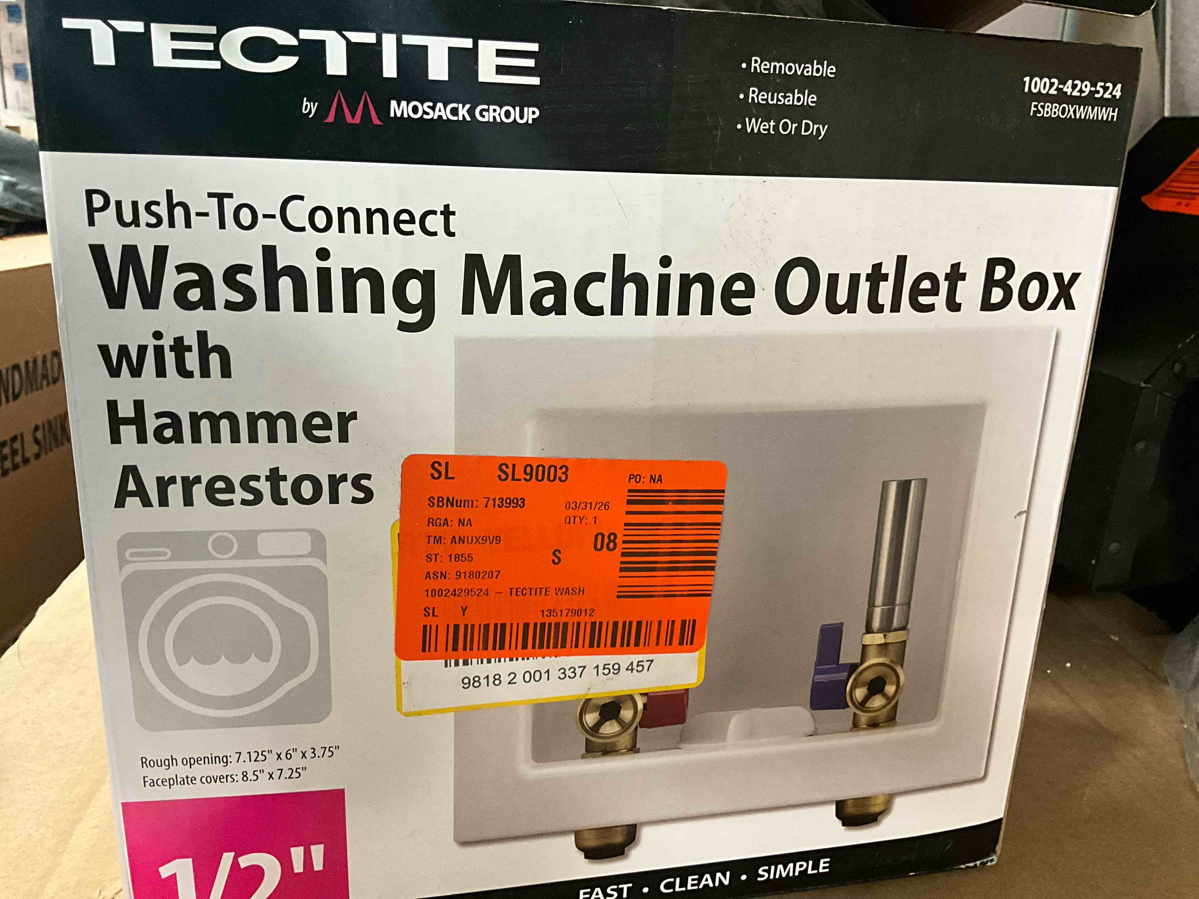 Condition photo showing New/Like New for tectite fsbboxwmwh outlet box, white (b07clhmyhb)