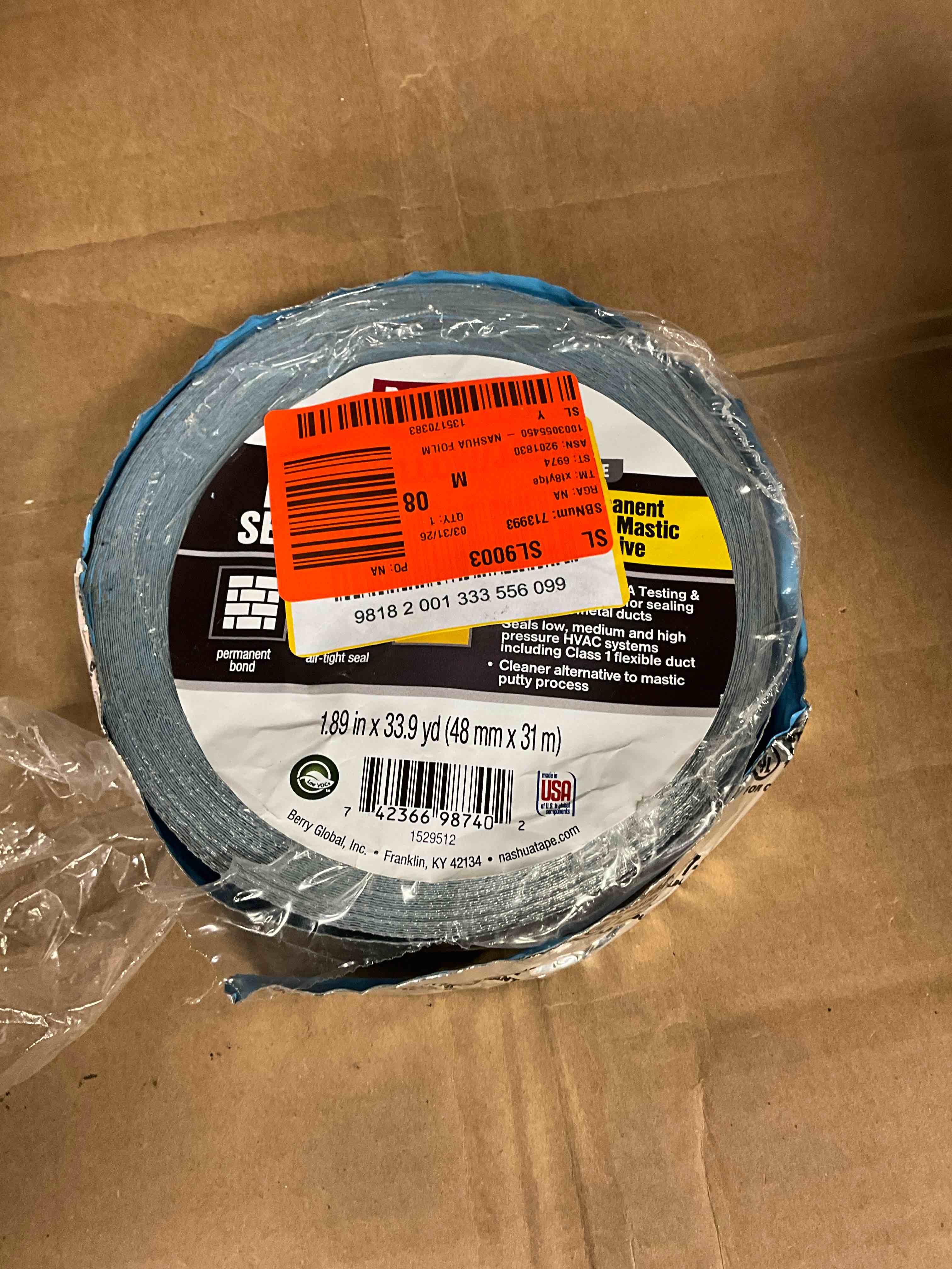 Condition photo showing Good Condition for 1.89 in. x 33.9 yd. foilmastic sealant duct tape