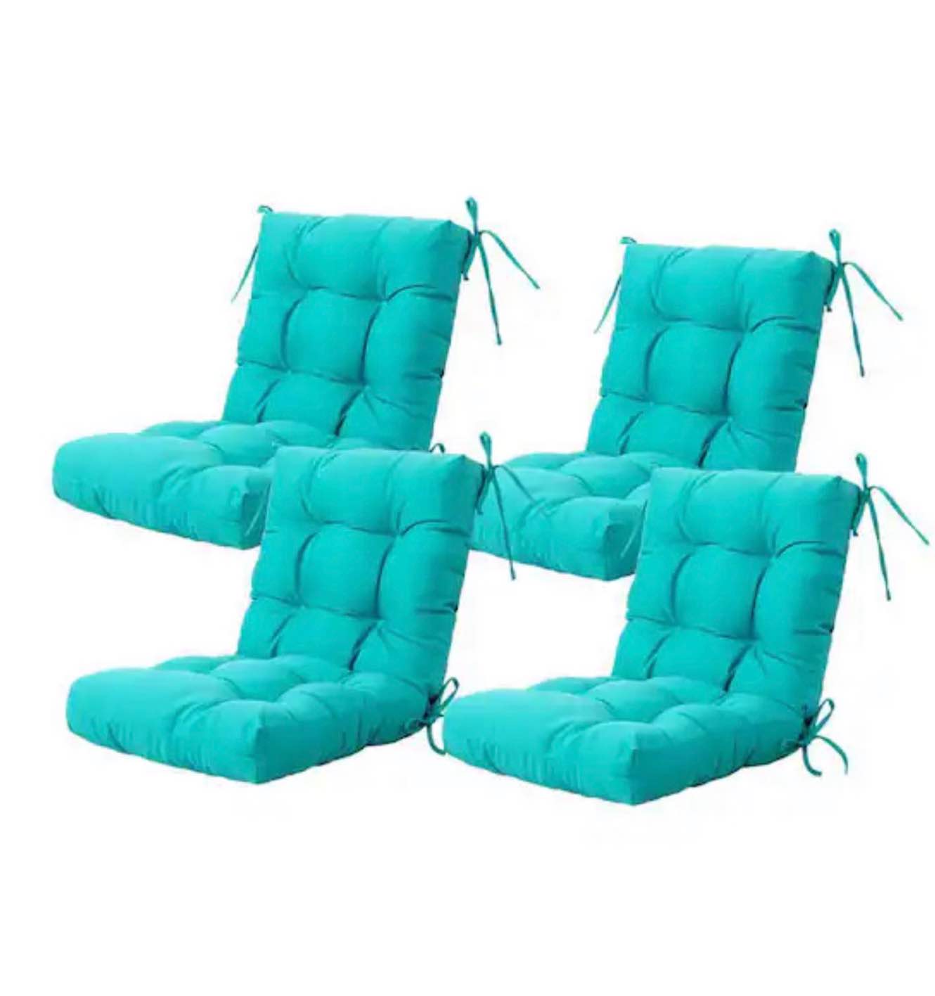 seat/back outdoor chair cushion patio cushion tie tufted replacement for patio furniture 20 in. x20 in. x4 in. ,set of 4