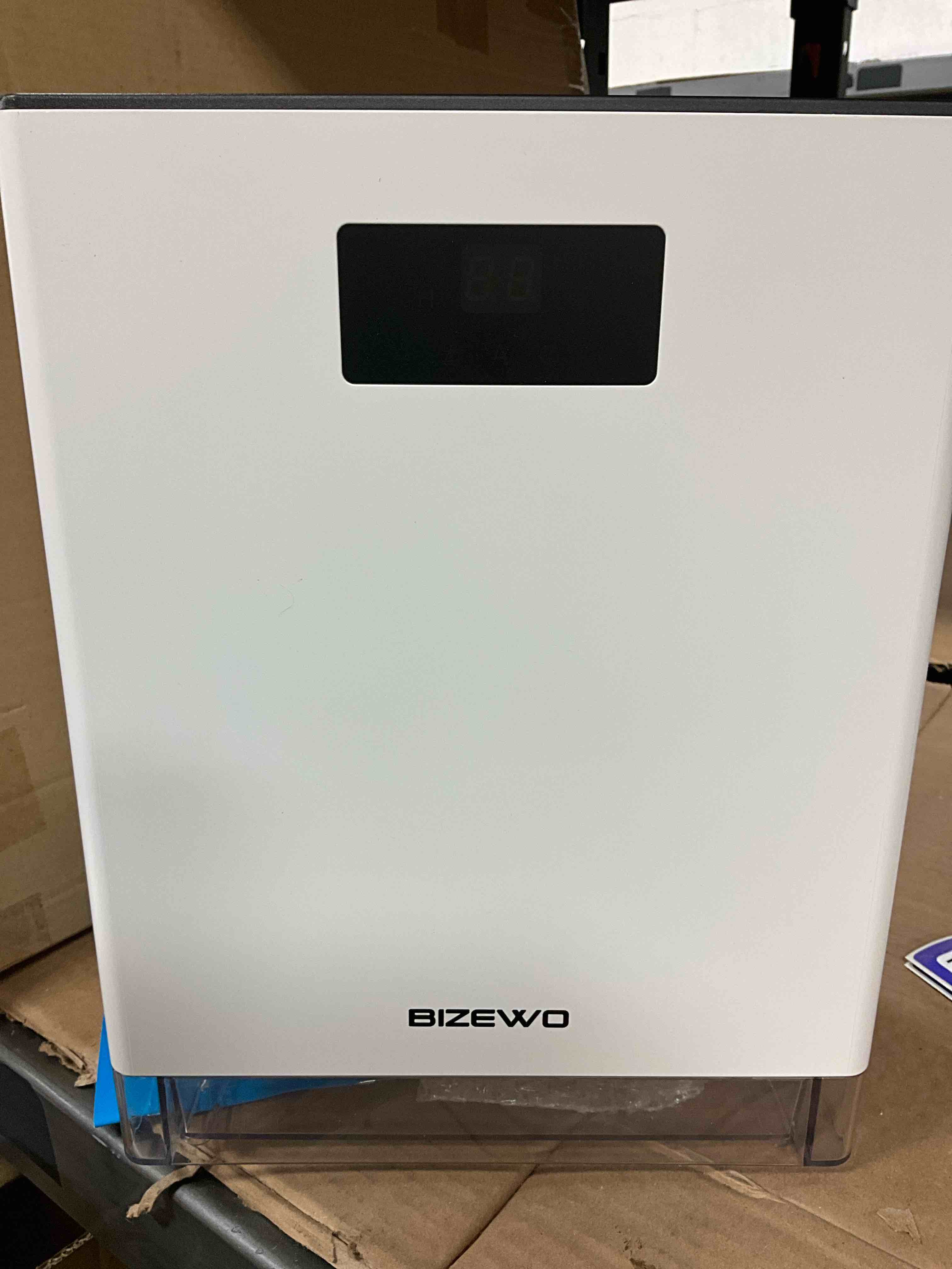 Condition photo showing New/Like New for bizewo dehumidifier for home, (980 sq.ft) queit dehumidifiers for basement, bathroom, bedroom with 101 oz water tank, large room dehumidifier with 2 working mode, auto shut off, 7 colors led light white