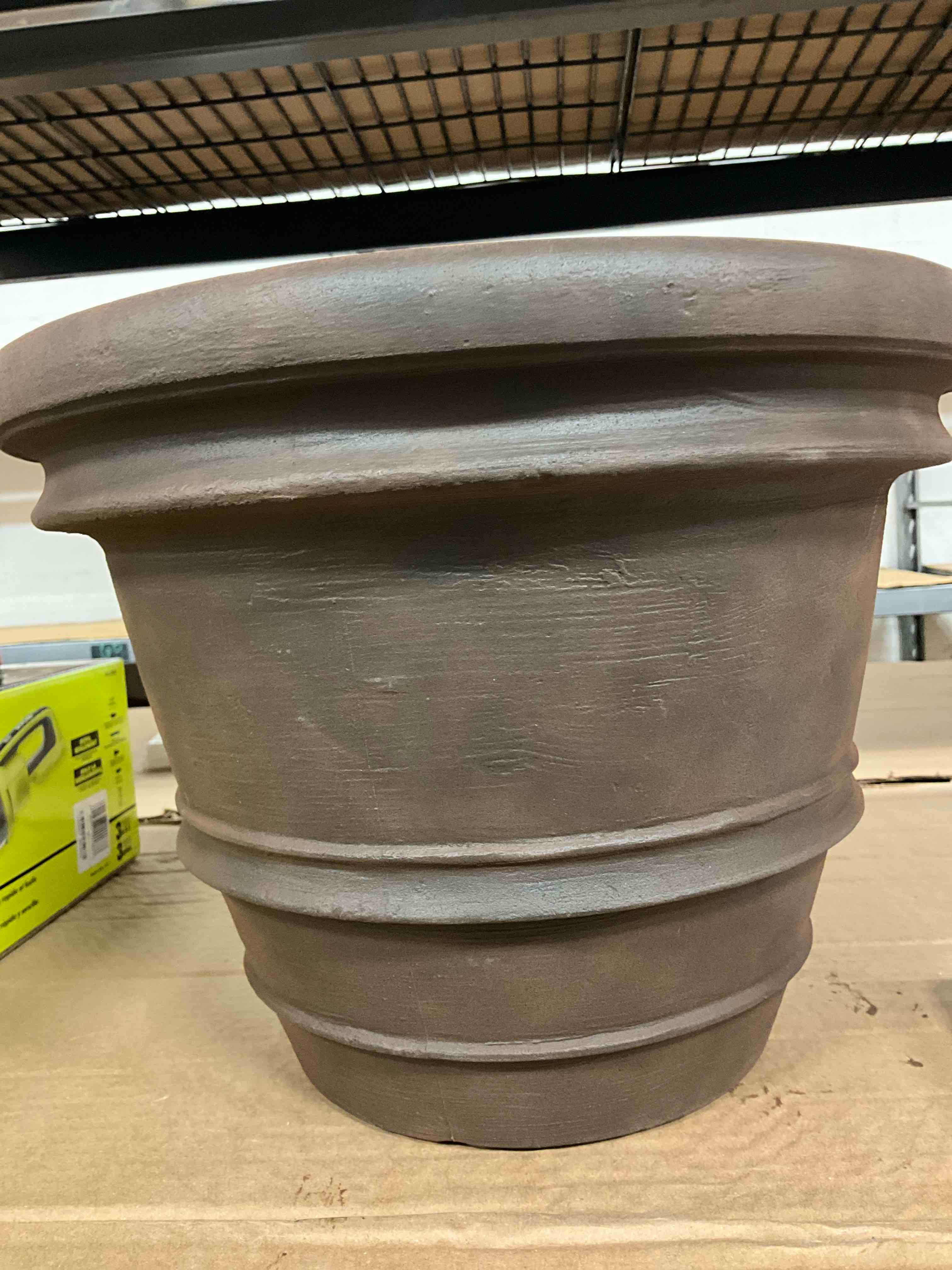 Condition photo showing New/Like New for tuscany 15.12 in. w x 11.22 in. h rust resin indoor/outdoor decorative pots planter
