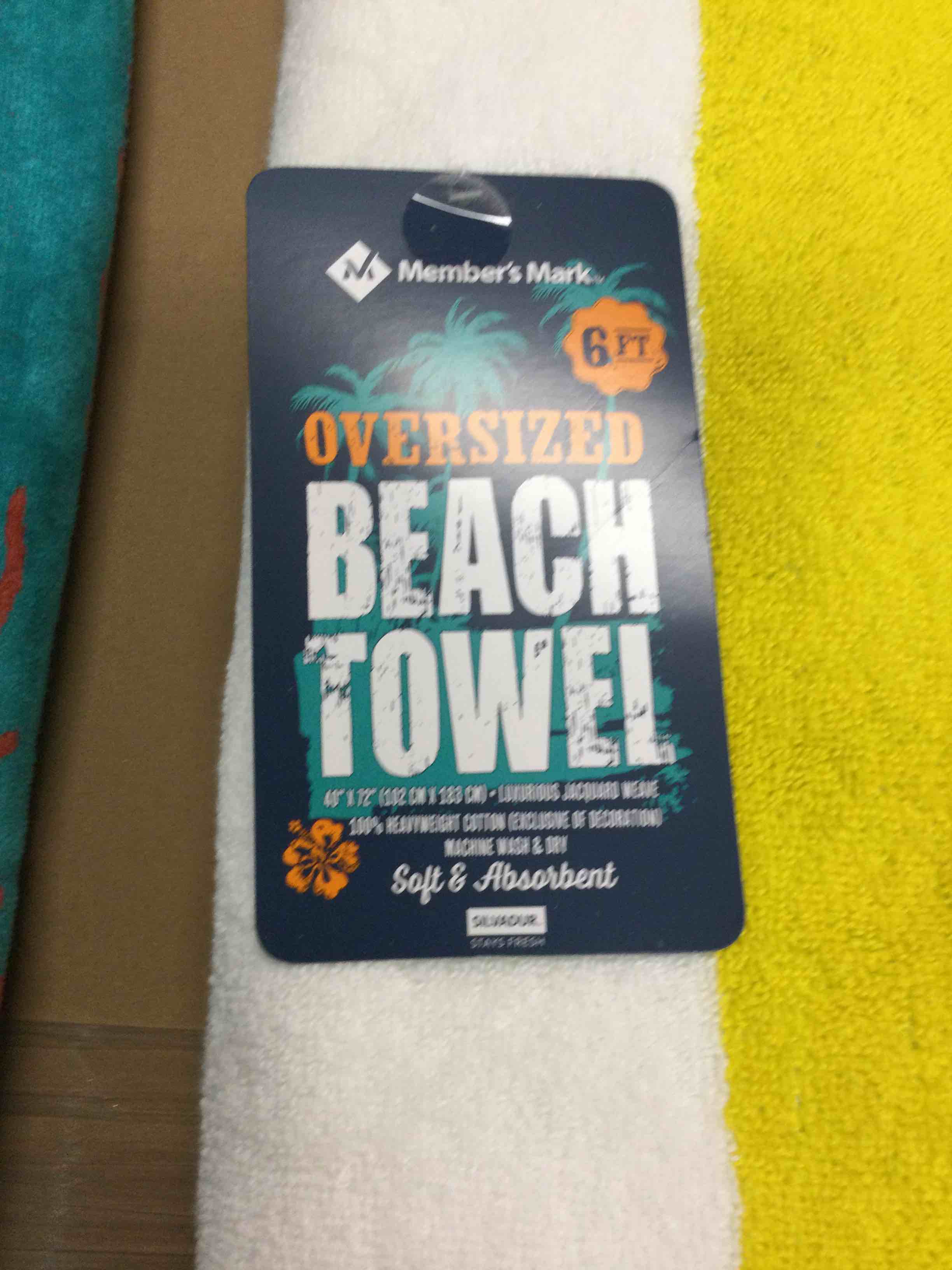 Member’s mark oversized beach towel big 6 foot super soft