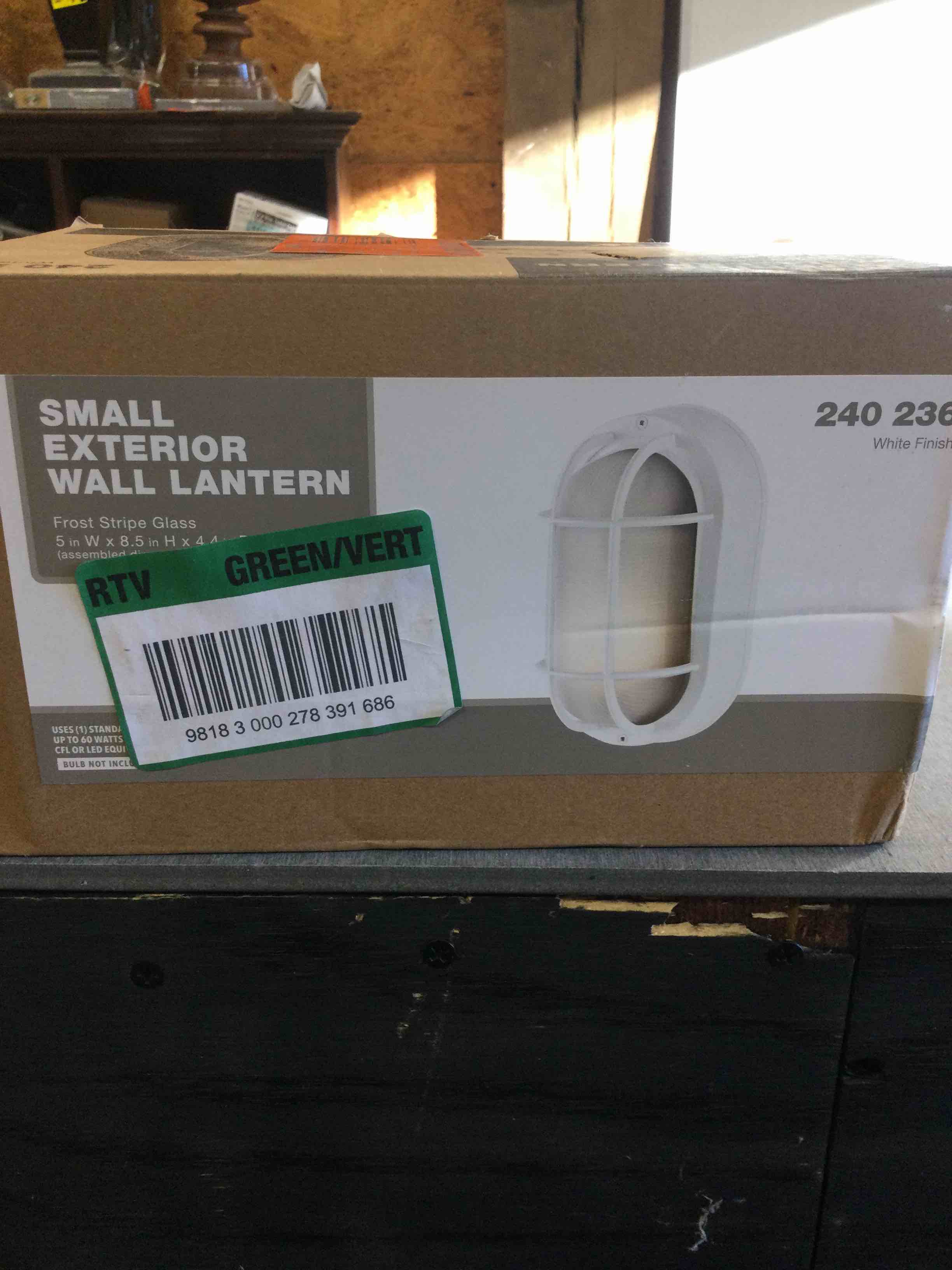 Hampton Bay 8 in. White Outdoor Wall Bulkhead Light
