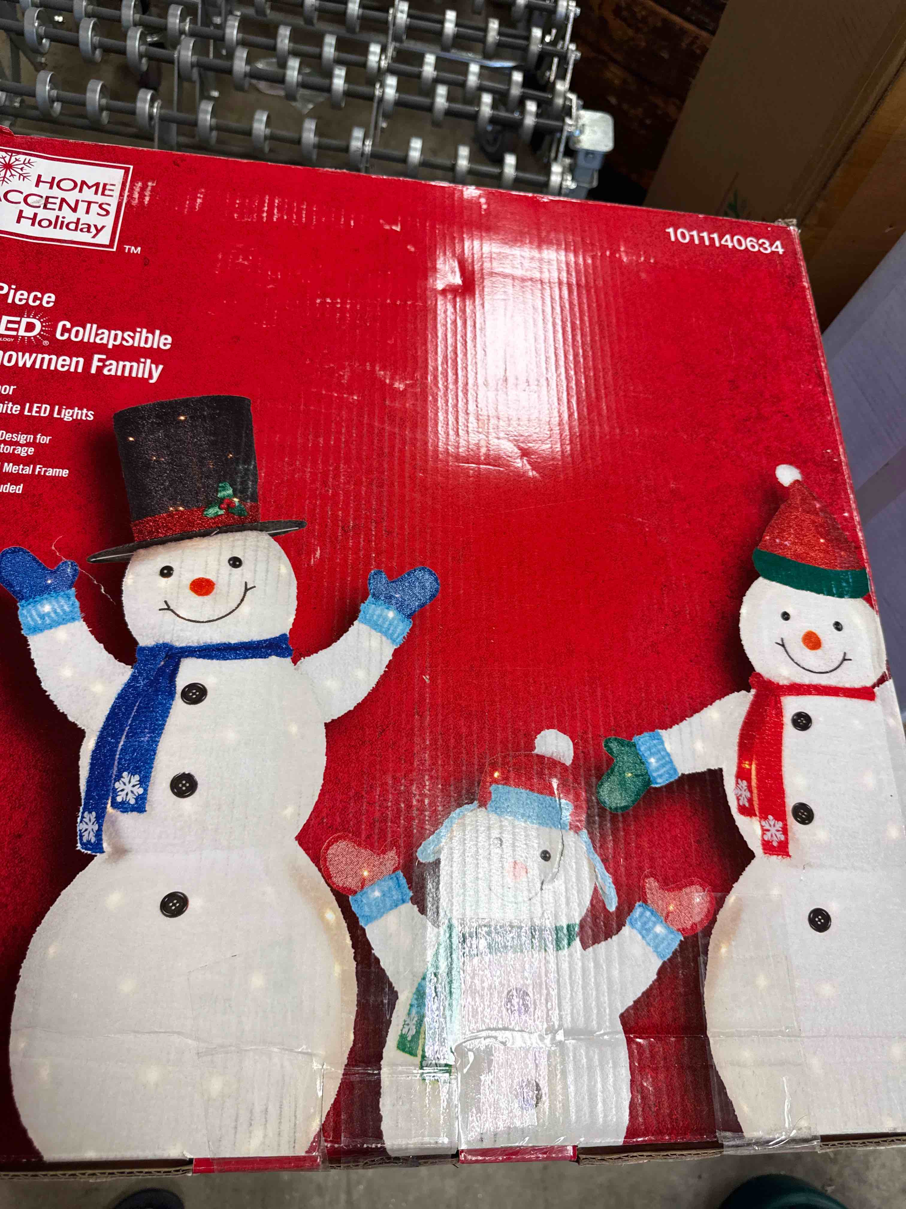 3 Piece LED CollapsableSnowman Family  