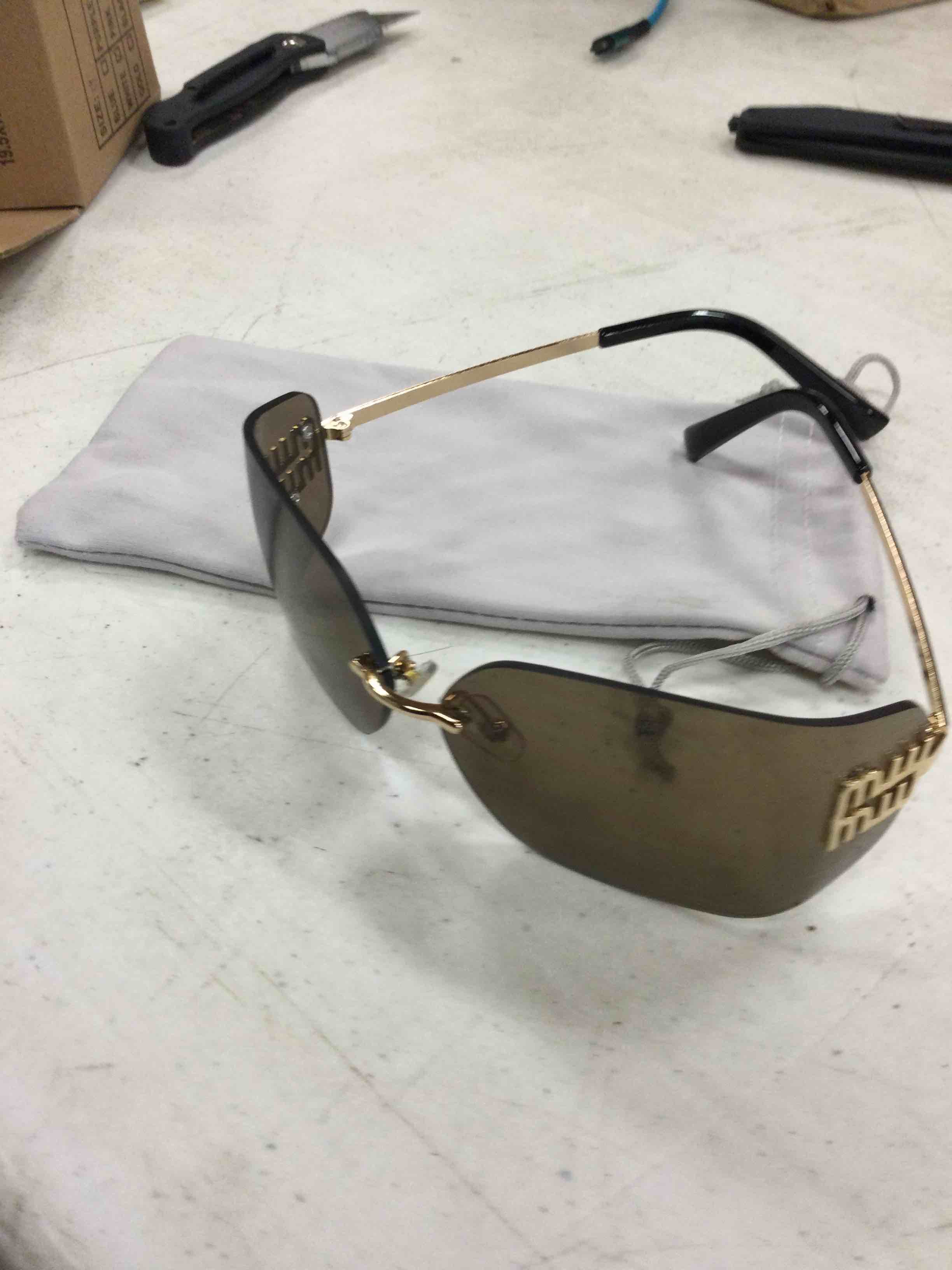 Fashion Rimless Rectangle Sunglasses for Women Luxury Silver Frameless Sun Glasses Female UV400