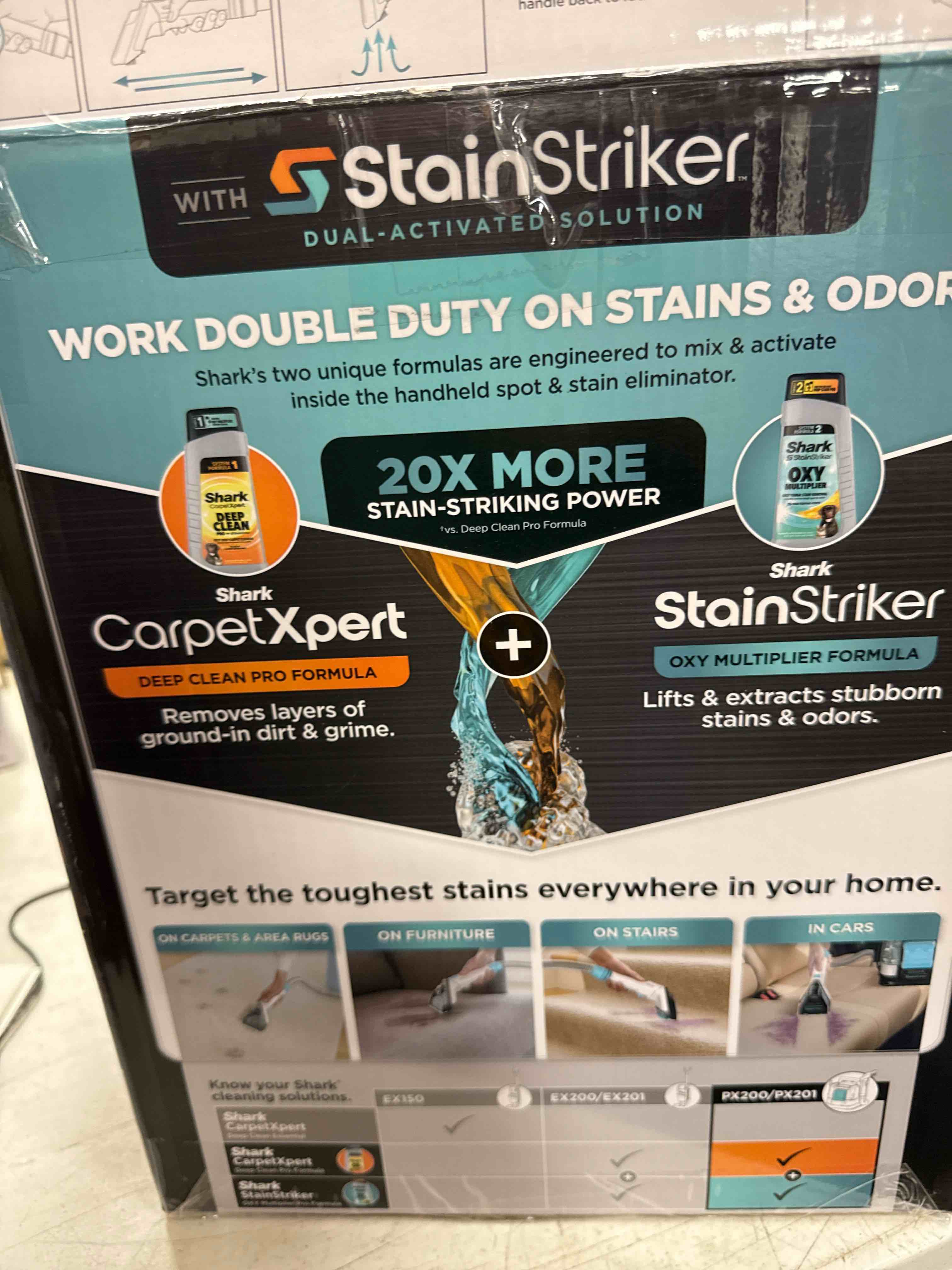 Shark PX201 StainStriker Portable Carpet & Upholstery Cleaner, Spot, Stain, & Odor Eliminator, 3 Attachments, Perfect for Pets, Carpet, Area Rugs, Couches, Upholstery, Cars & More, White