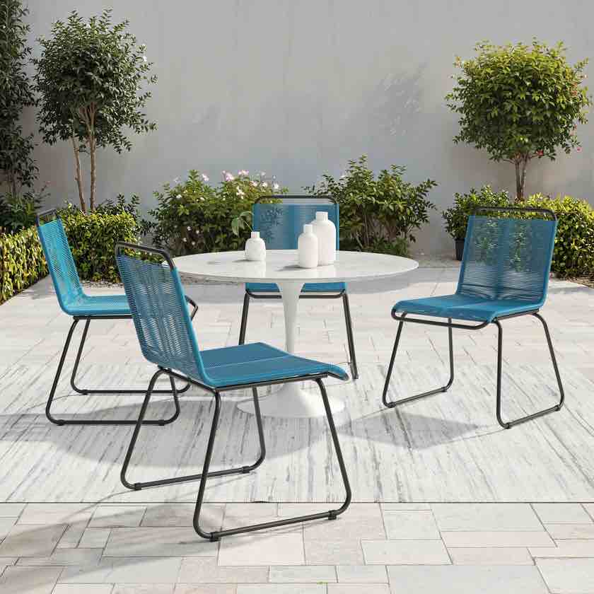 starsong 4 piece outdoor kd bistro set blue