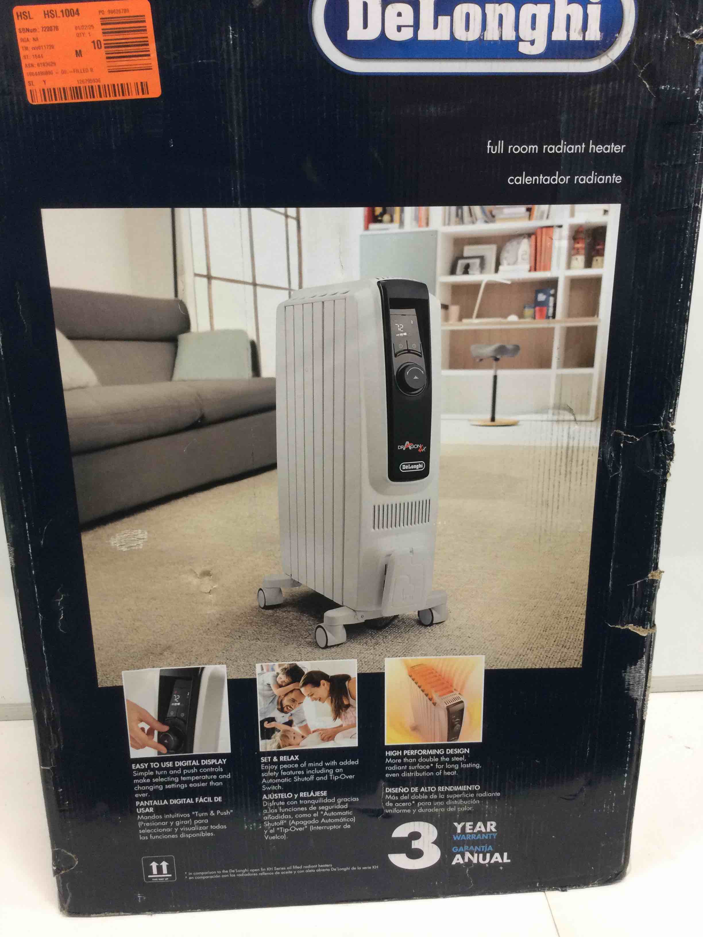 1500-Watt 5120 BTU Electric Oil Filled Radiator Space Heater Quiet Full Room Comfort
