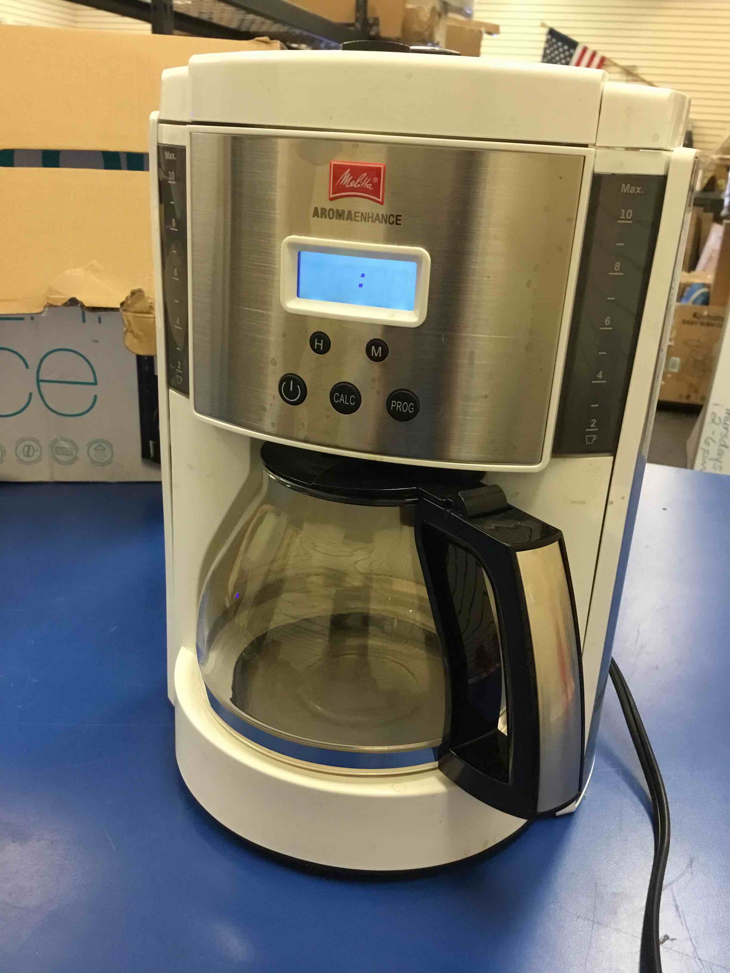 melitta aroma enhance drip coffee maker with glass carafe