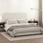 Pessac White Upholstered Frame California King Panel Bed