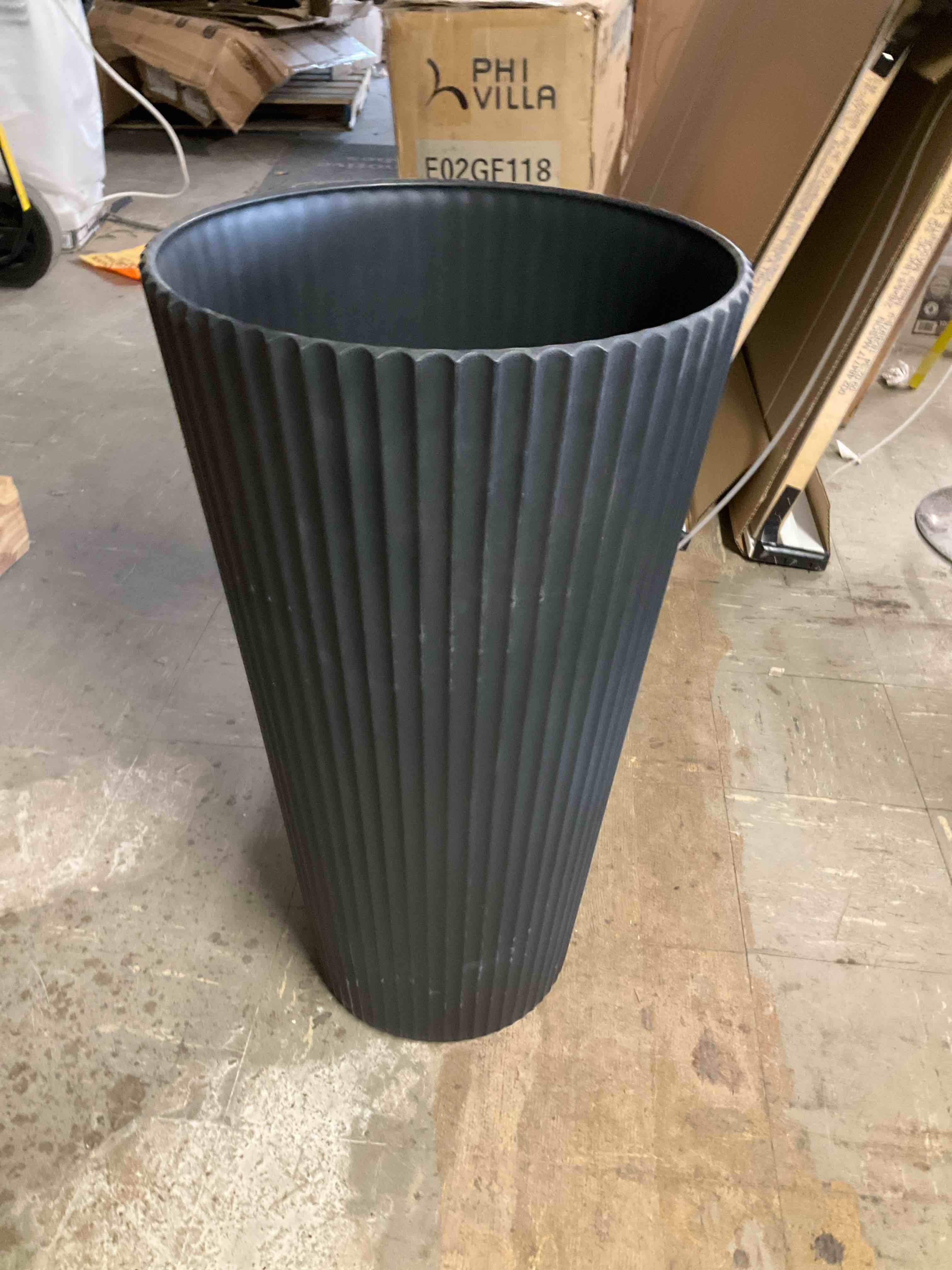 Veradek Demi Series 26  Tall Plastic-Stone Planter - Black