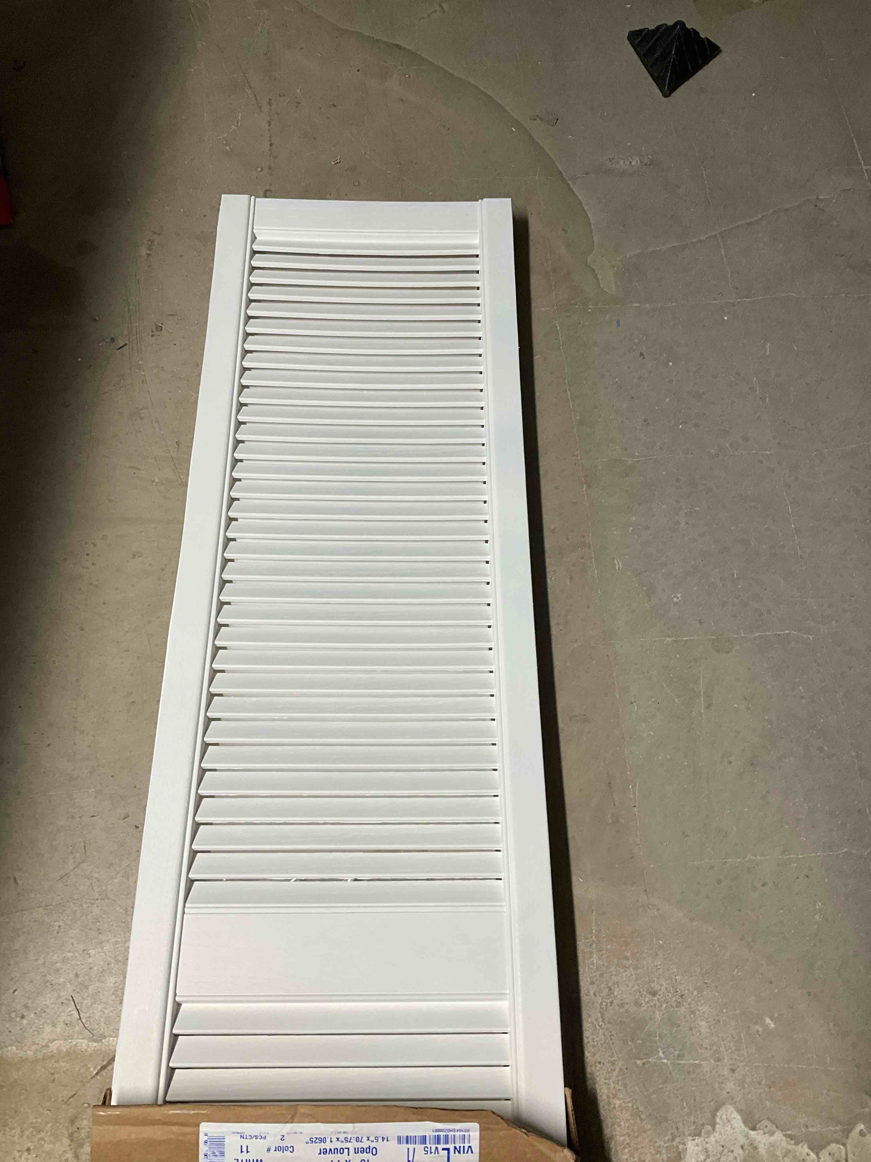 15 in. x 71 in. Open Louvered Polypropylene Shutters Pair in White
