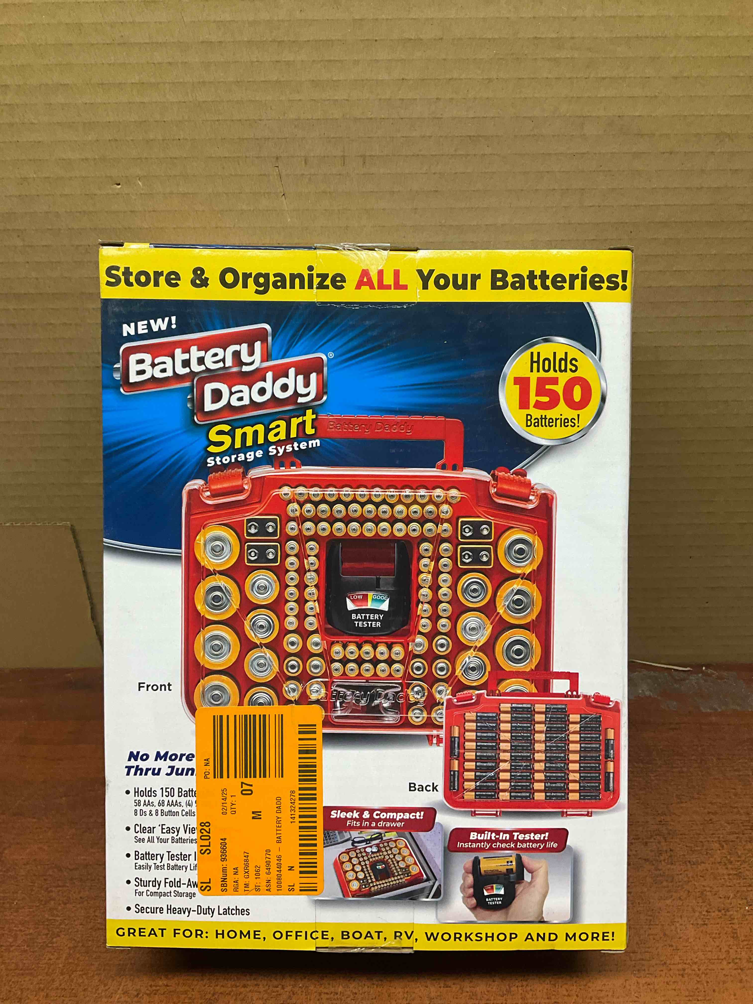 Ontel Battery Daddy Smart  Battery Storage System with Built in Battery Tester to Hold Various Sizes Batteries