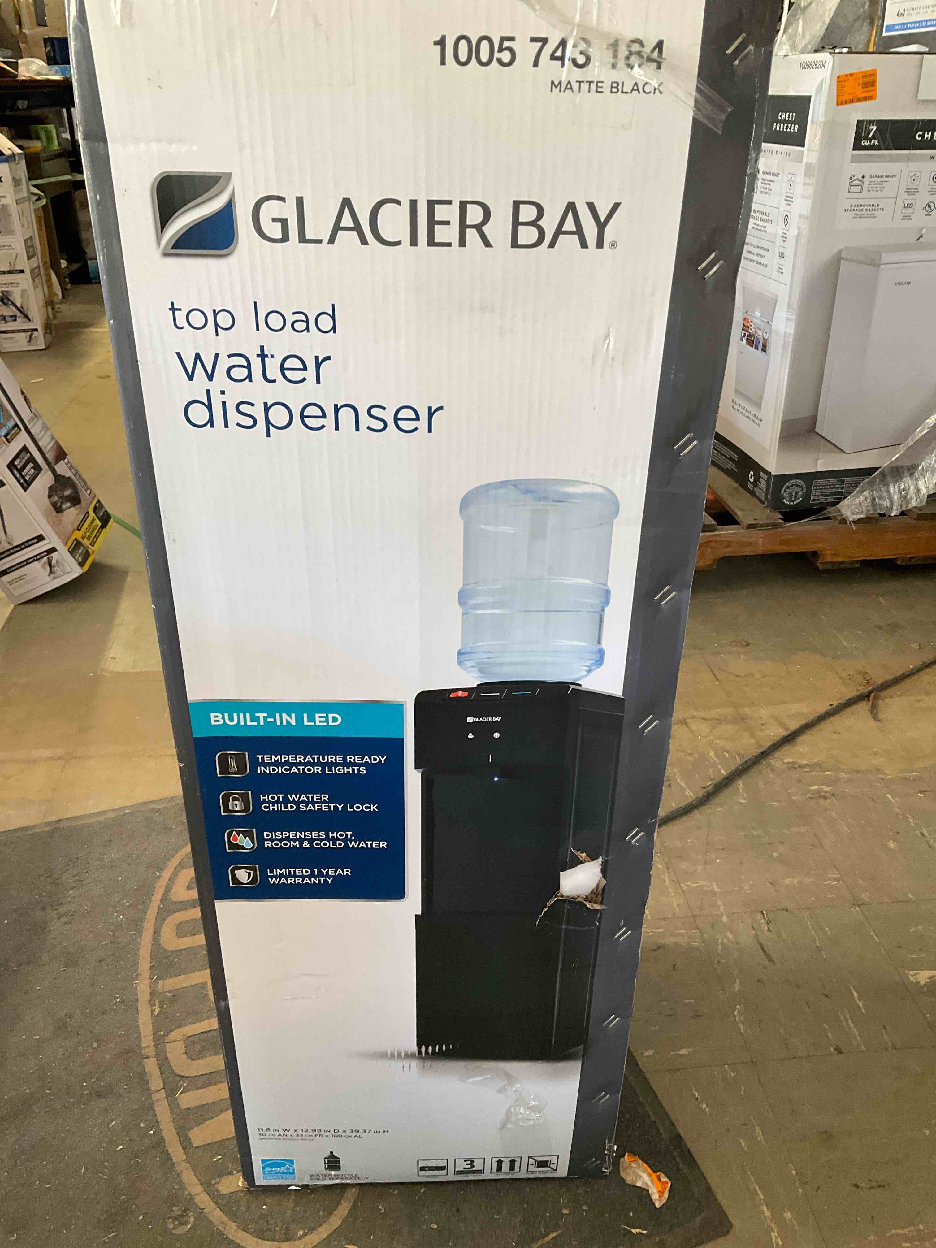 Matte Black Top Load Water Dispenser
