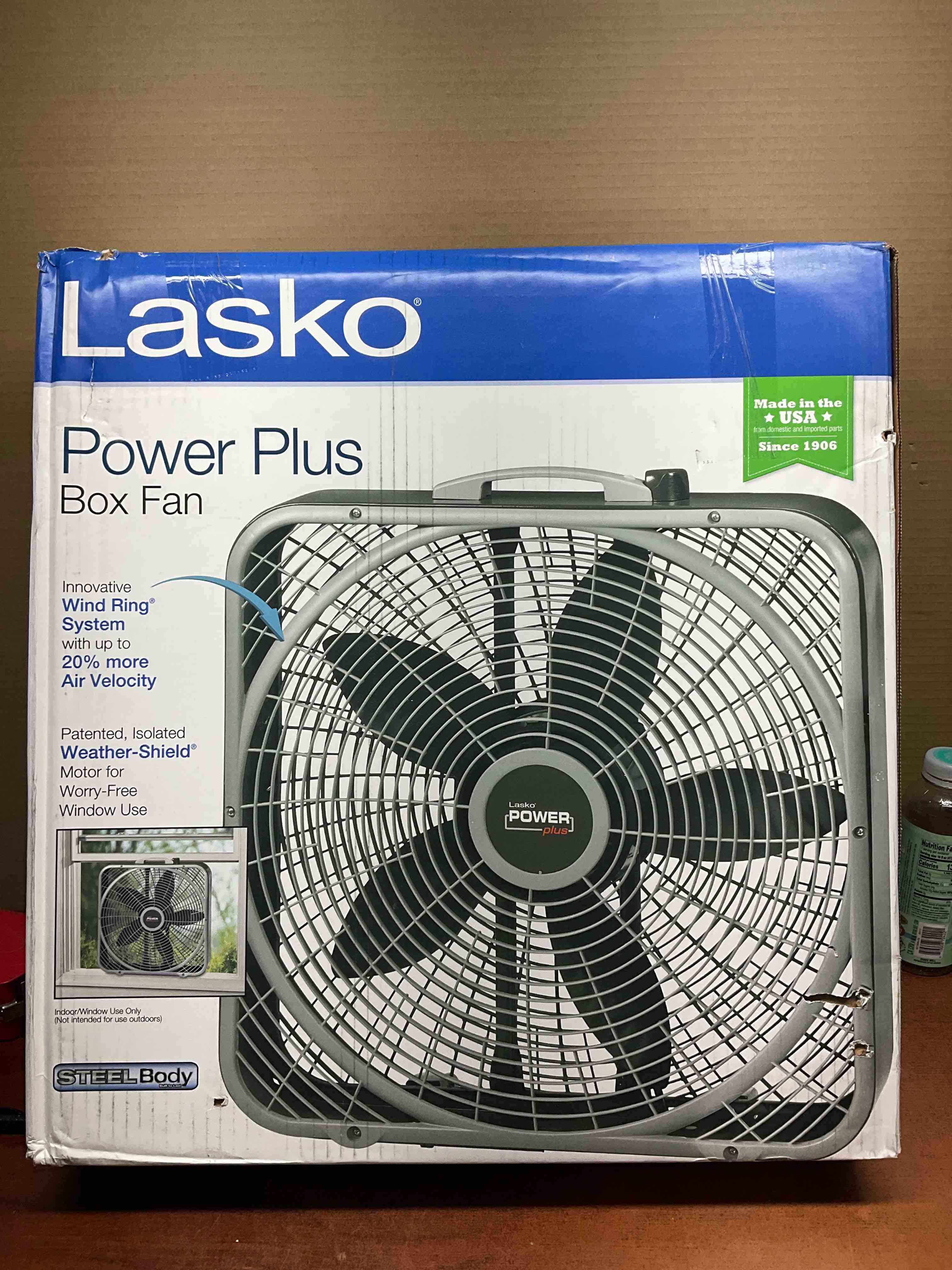 lasko 20 in. power plus box fan