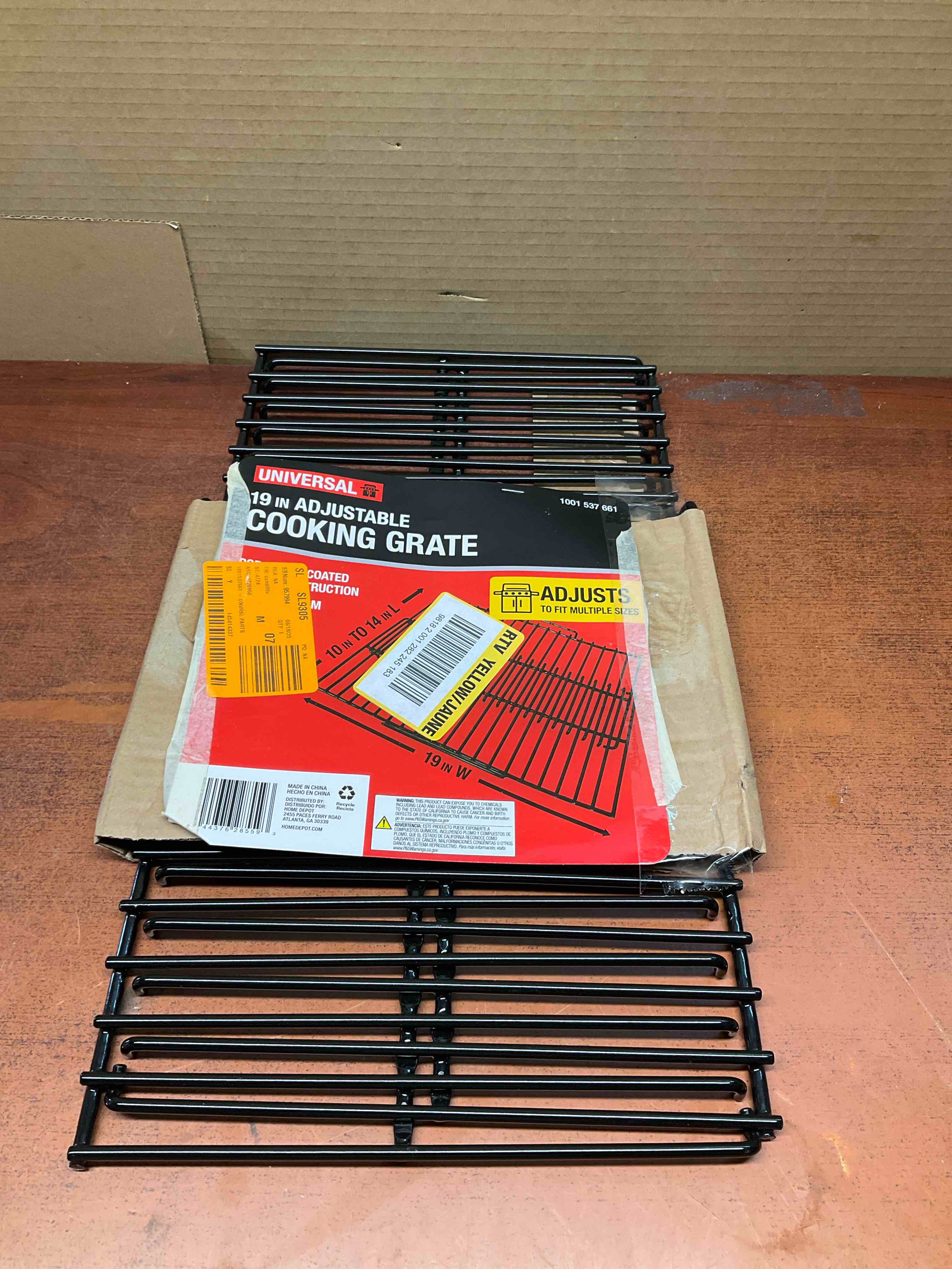 19 in. Adjustable Porcelain Cooking Grate