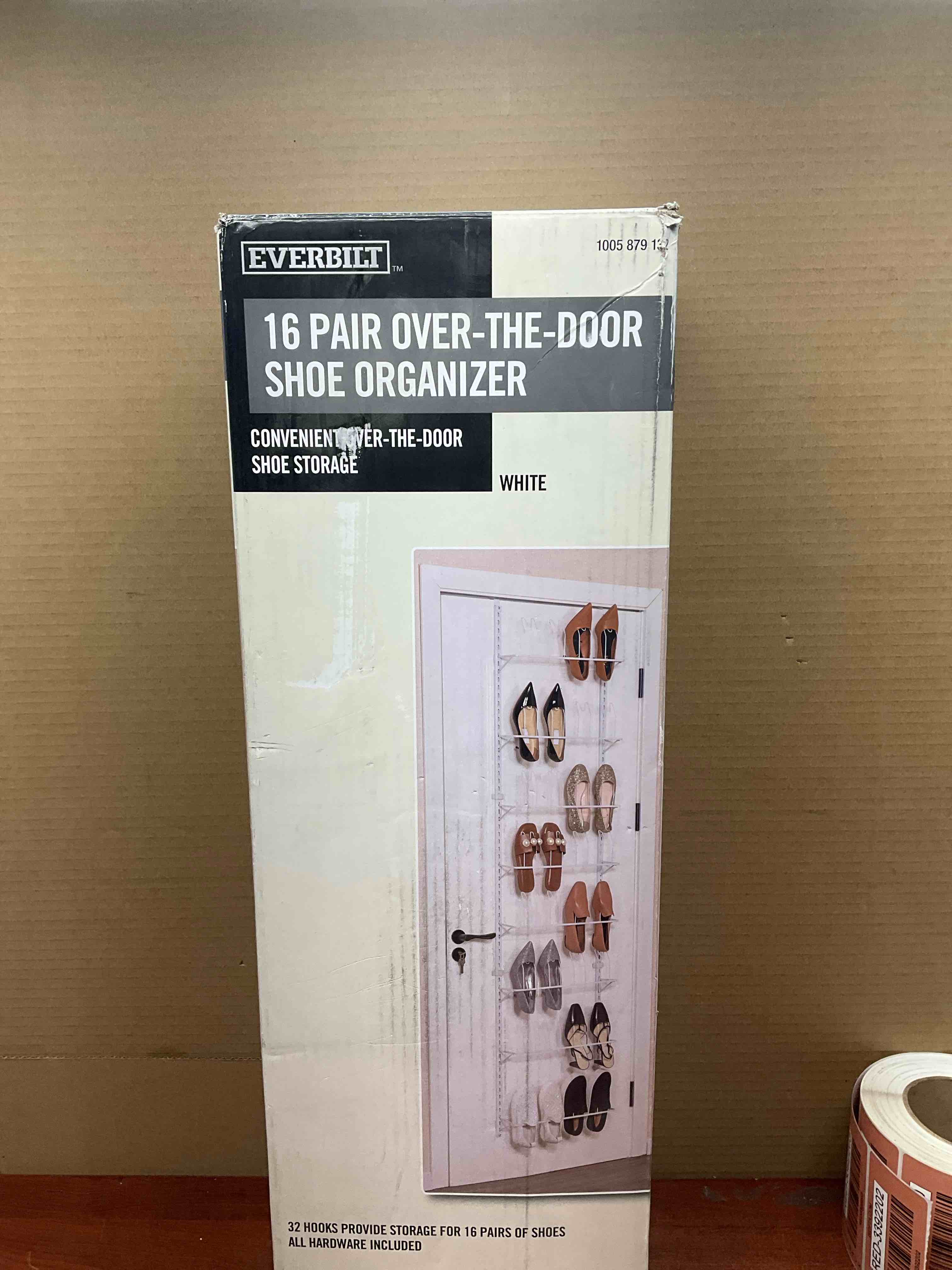 16 pair over the door, shoe organizer white