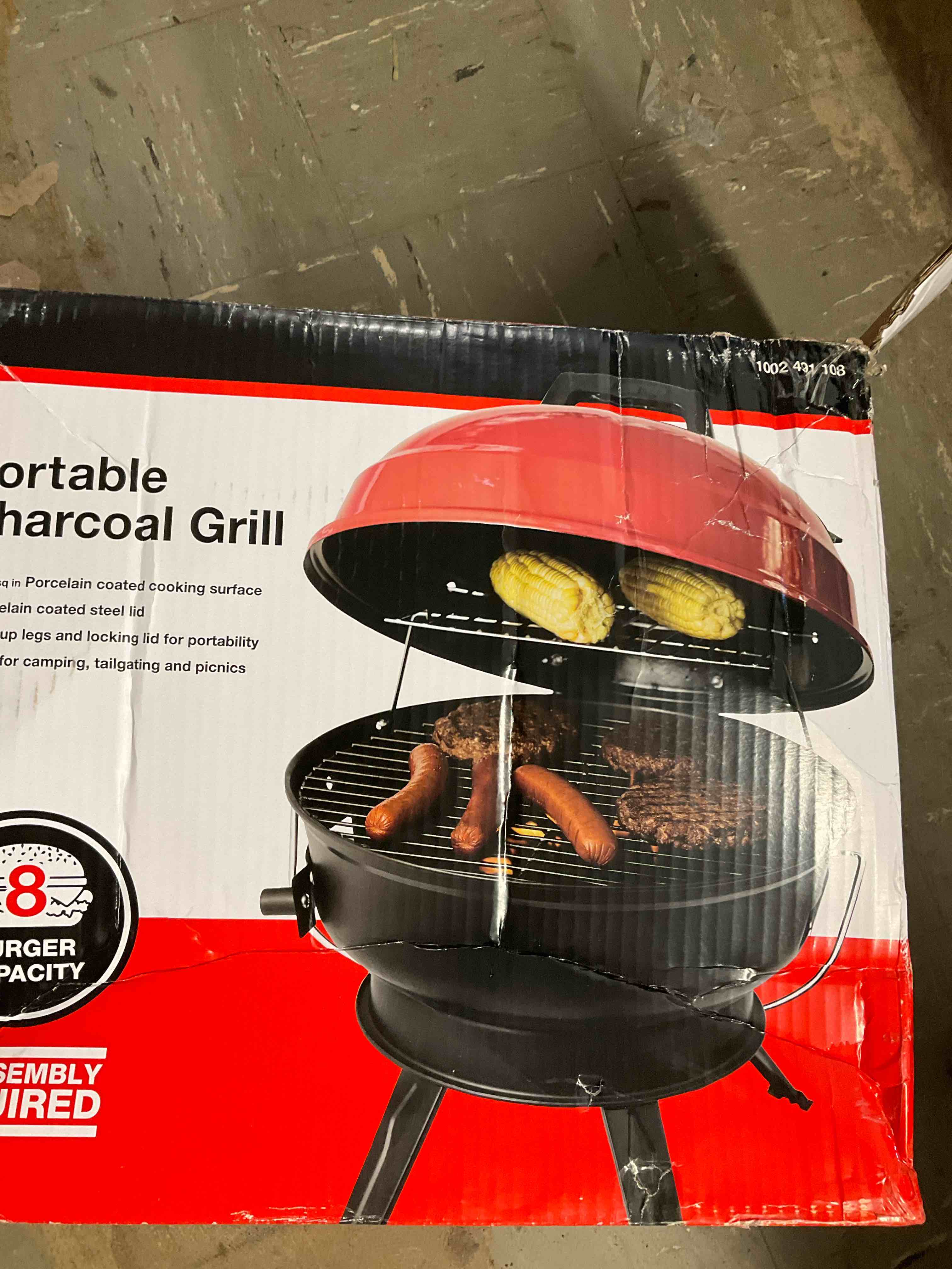 14 in. Portable Charcoal Grill in Red CBT1702HDR