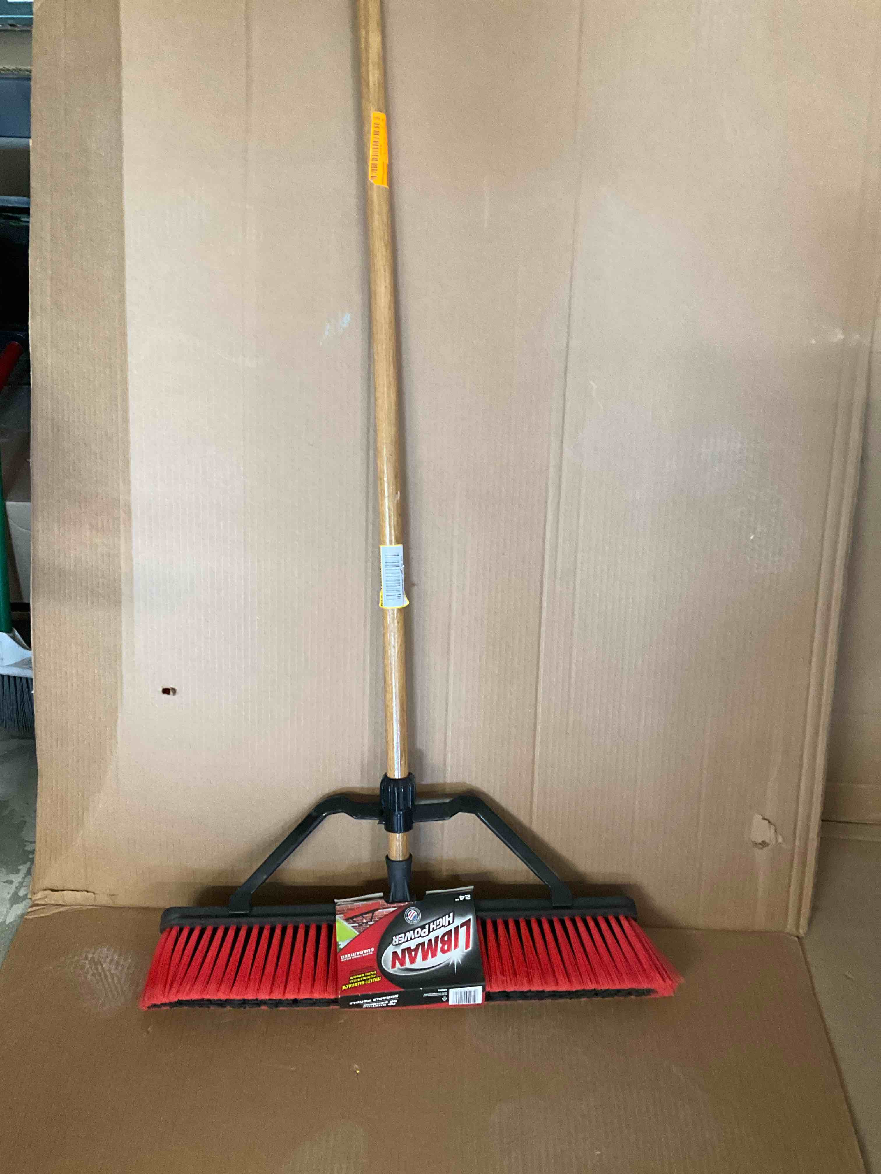 Libman High Power Polymer Fiber 24 in. Multi-Surface Push Broom ** broken support but works good**