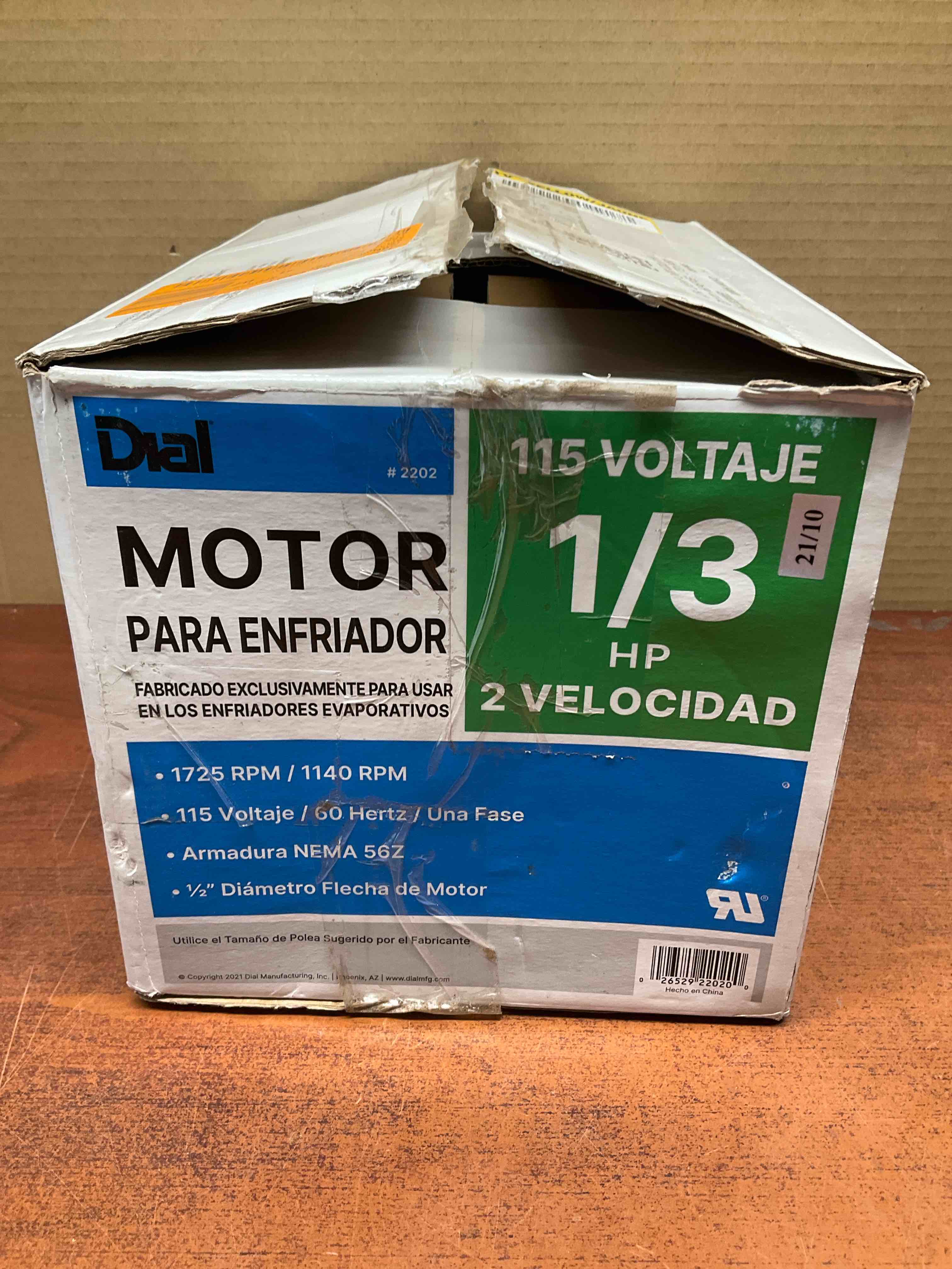 DIAL MFG INC 2202 1/3 HP 2 Speed Evaporative Cooler Motor