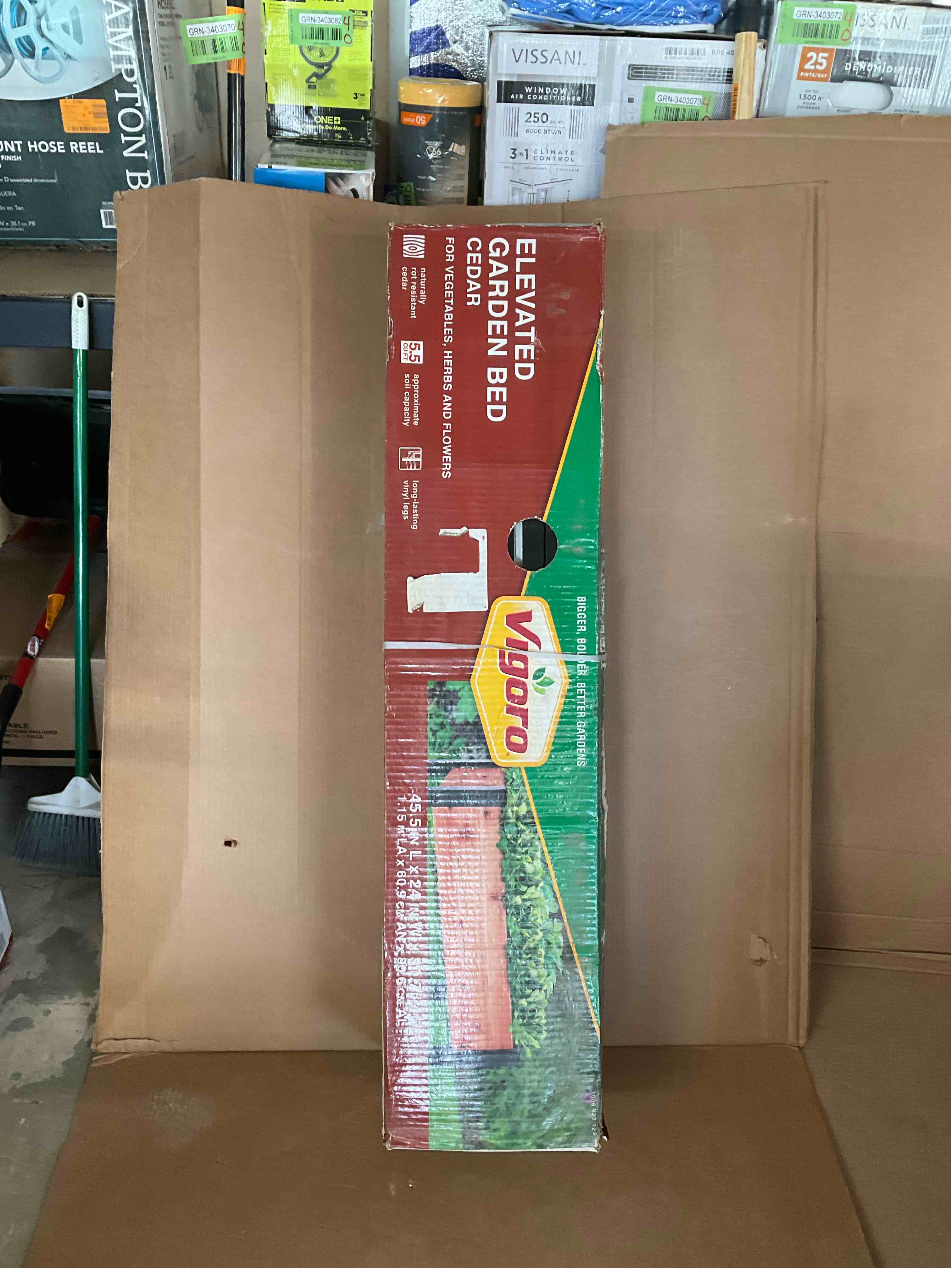 2 ft. x 4 ft. Elevated Cedar Garden Bed with Shelf (Vinyl Legs)