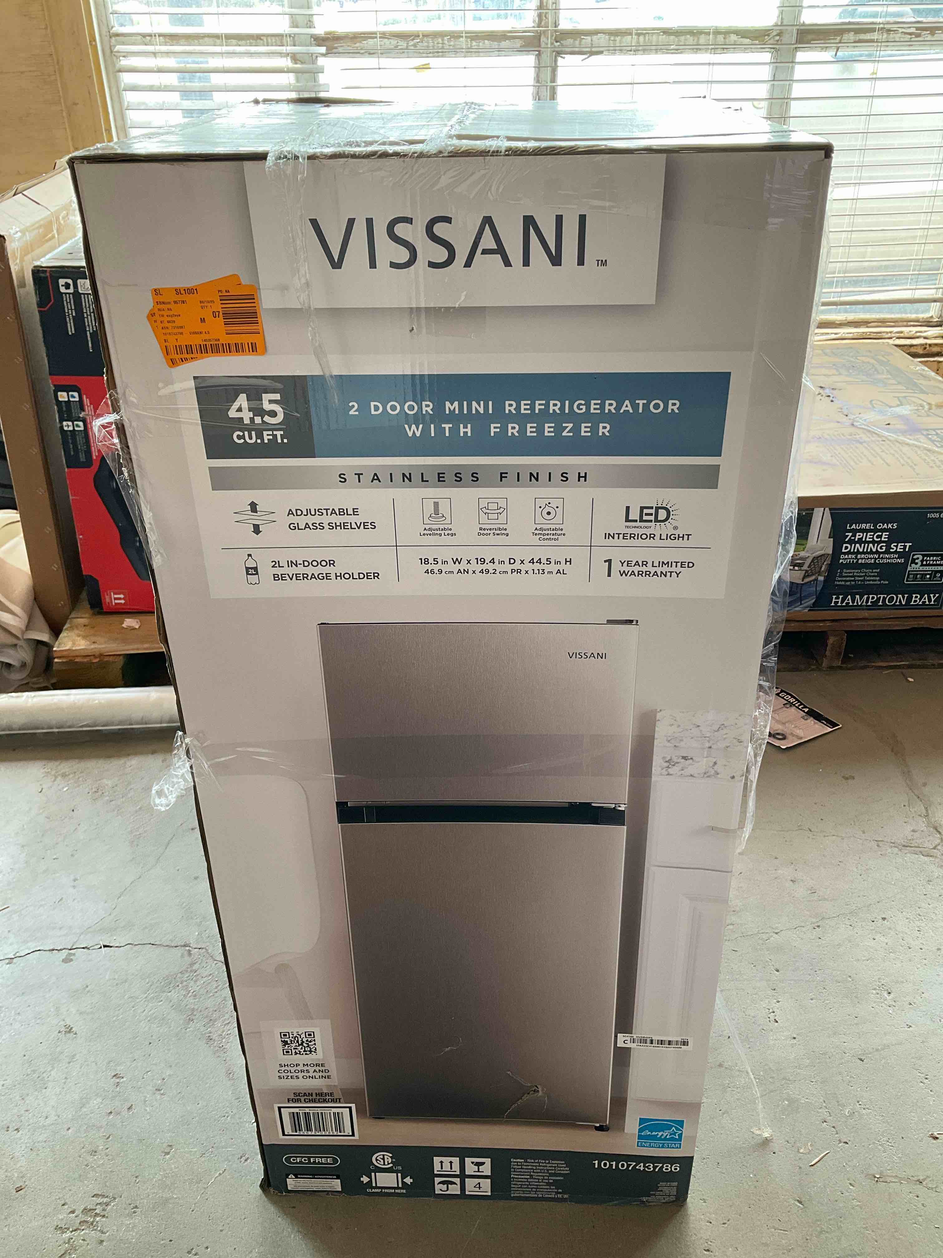 4.5 cu. ft. 2-Door Mini Refrigerator in Platinum Steel with Freezer