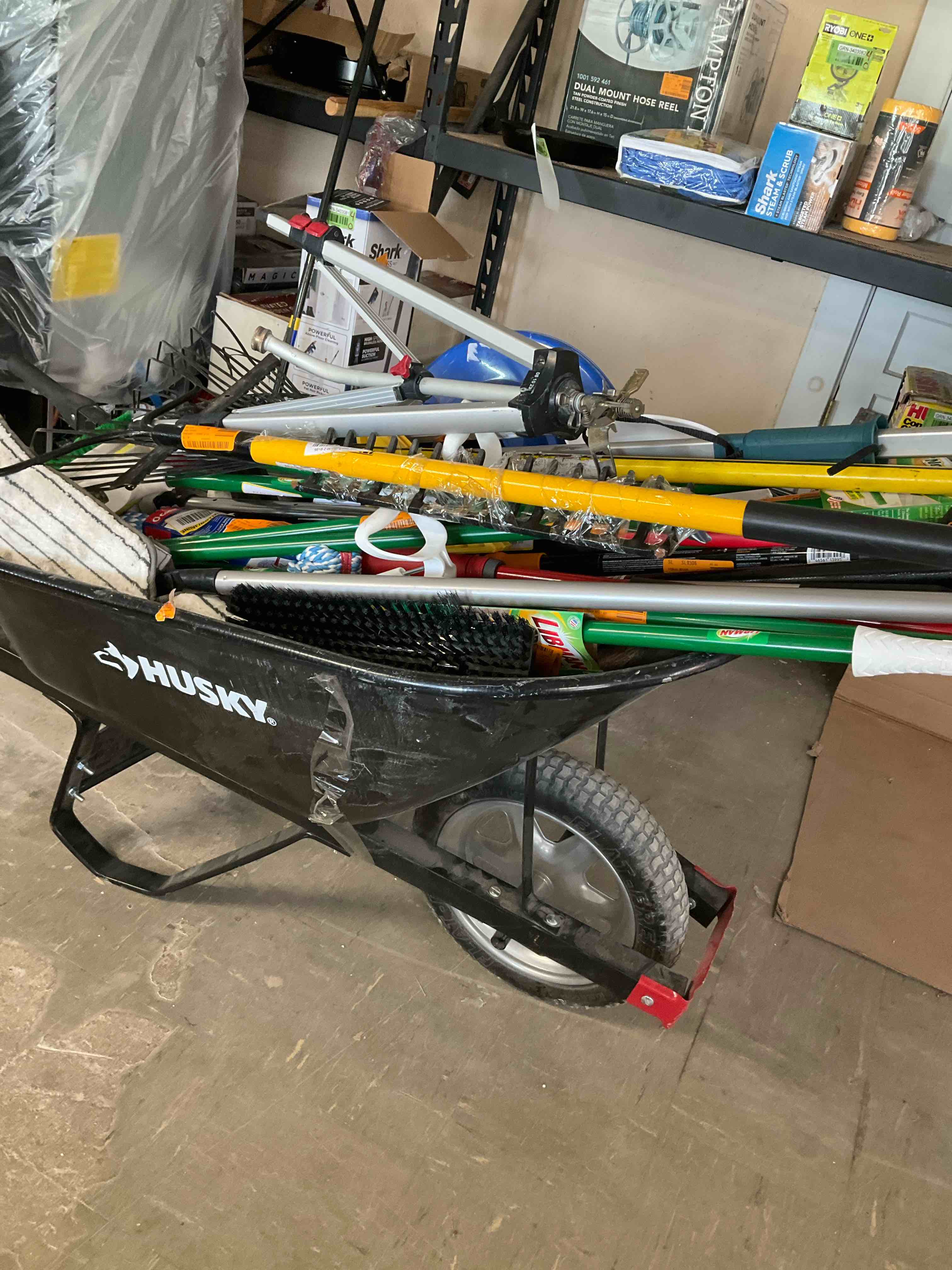 (Bulk Buy) As Is!!! Tools ,mops, pool equipment, sprinklers and wheelbarrow ***